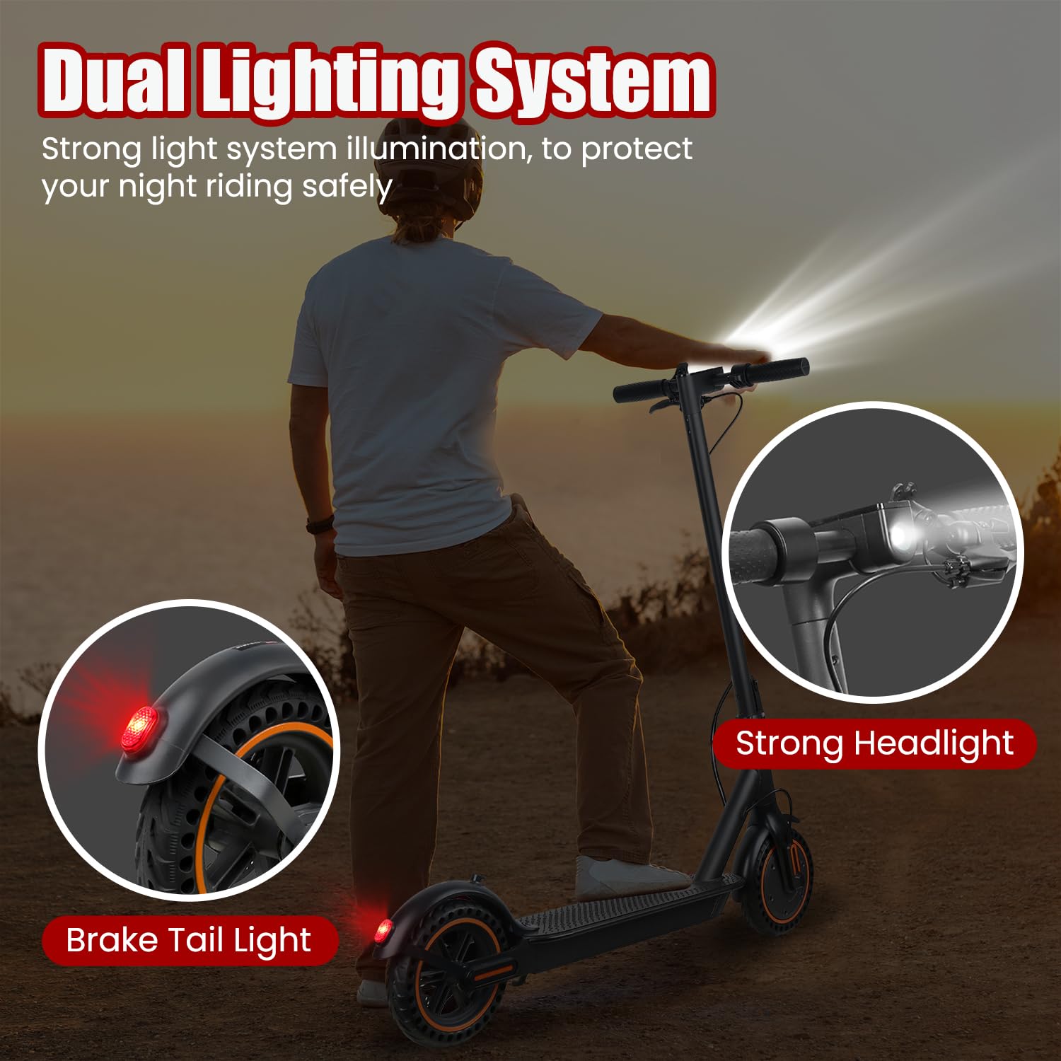 Premium Electric Scooter for Adults - 350W Motor, 19 Miles Range & 19 MPH Speed - 8.5