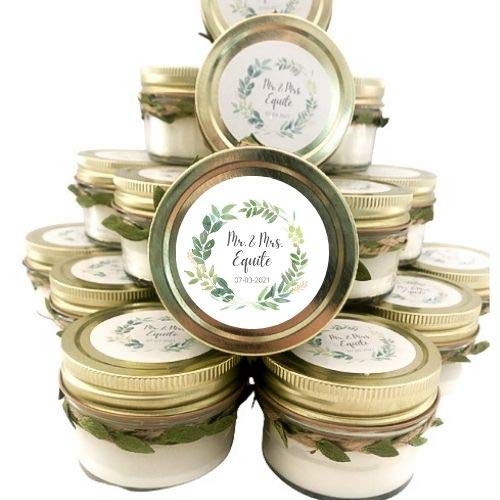Personalized Wedding Favor Candles - Custom Scented Soy Candles for Guests - Pack of 50 - Perfect for Bridal Showers, Receptions & Thank You Gifts