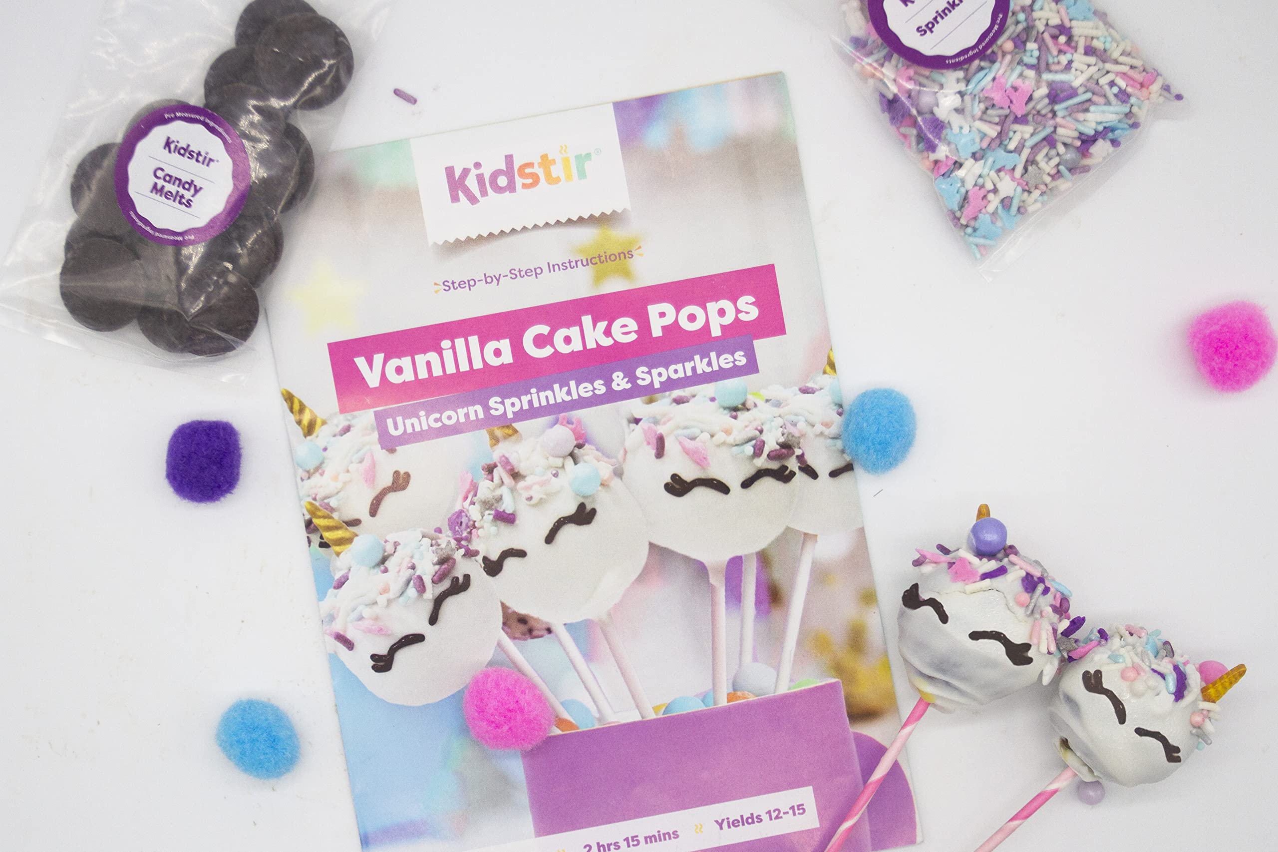 Unicorn Cake Pop Kit DIY Baking Set for Kids - Pre-Measured Ingredients, Fun Unicorn Birthday Party Activity for Girls & Boys Ages 4-12 - Perfect Gift for Birthday Parties, Playdates & Creative Baking at Home