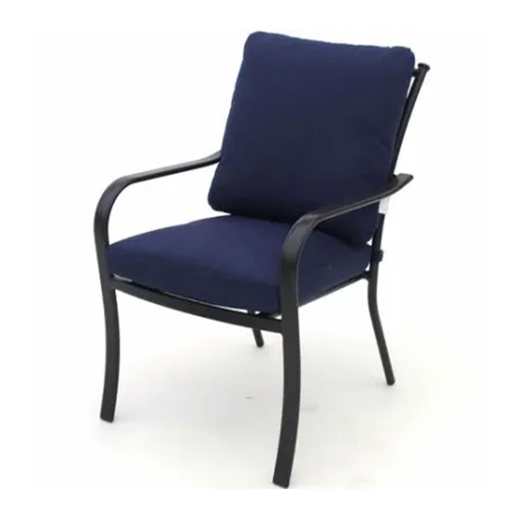 Canmore Captain Outdoor Patio Arm Chairs 4-Pack - Durable Aluminum Frame with Comfortable Olefin Cushions - Blue Backyard Furniture Set for Poolside, Garden & Deck Relaxation