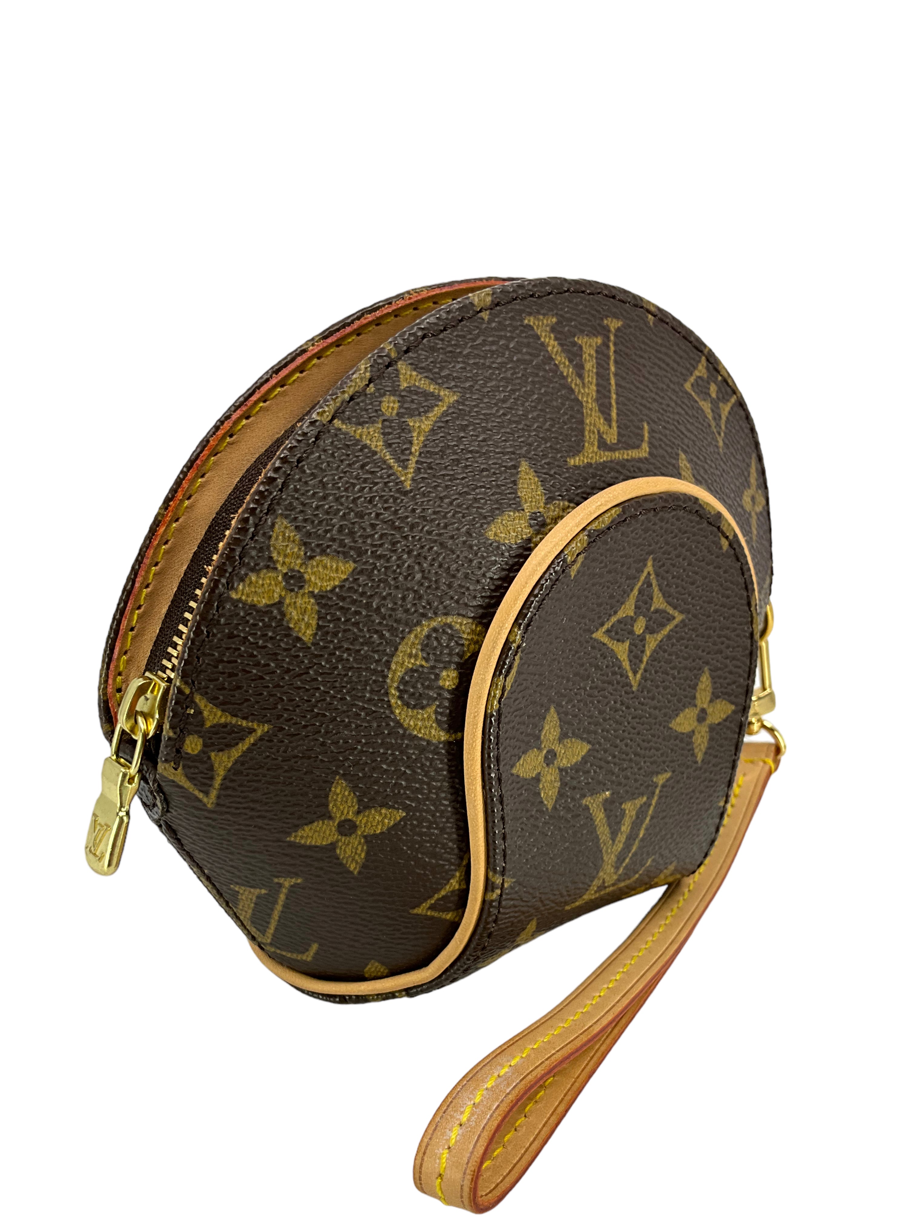 Louis Vuitton Monogram Canvas Mini Ellipse Wristlet Clutch Bag - Luxury Crossbody Purse for Women | Perfect for Evening Parties, Date Nights & Special Occasions