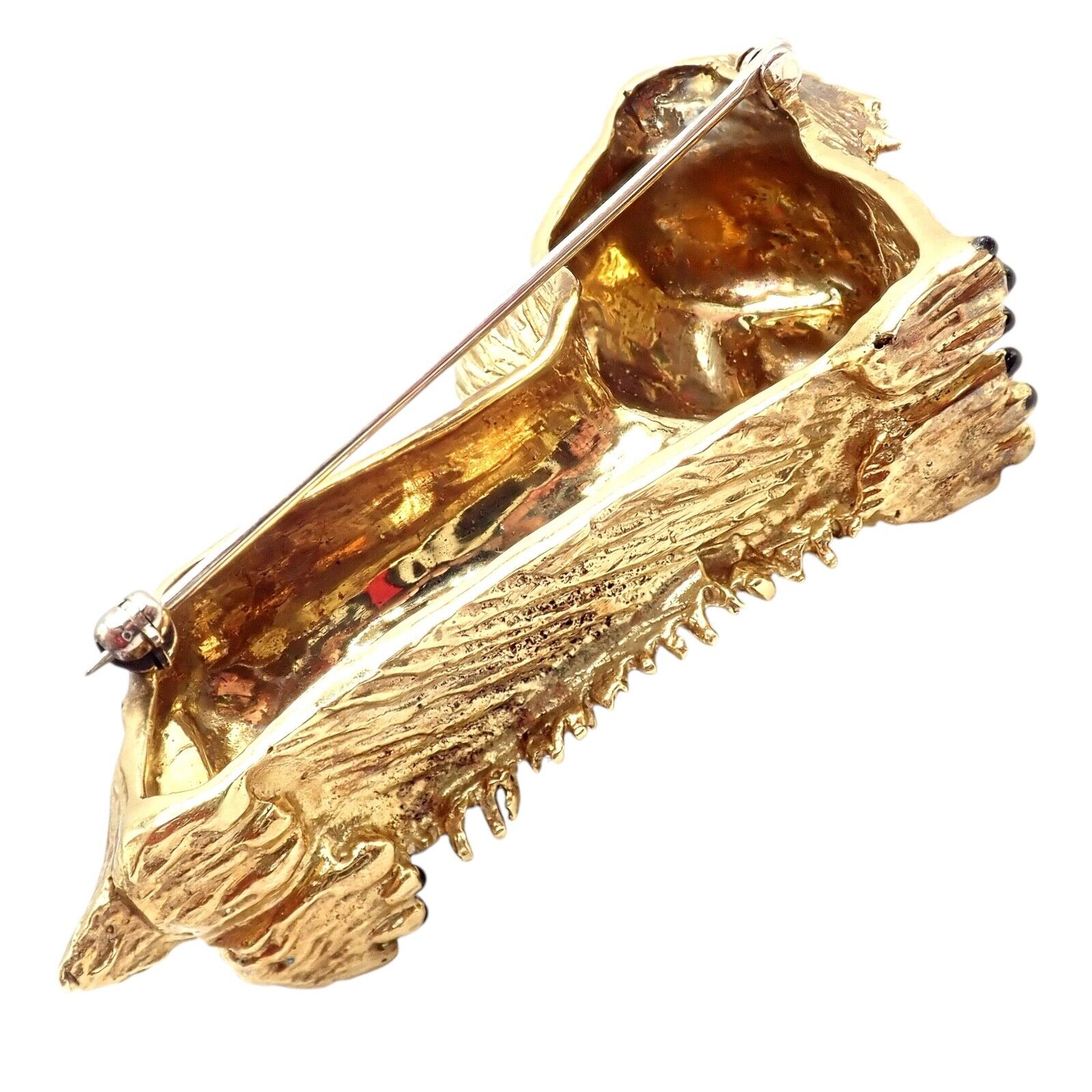 Vintage Tiffany & Co 18k Yellow Gold Enamel Terrier Dog Brooch Pin - 1960s Rare Collectible Jewelry for Women, Perfect for Special Occasions & Gift Giving