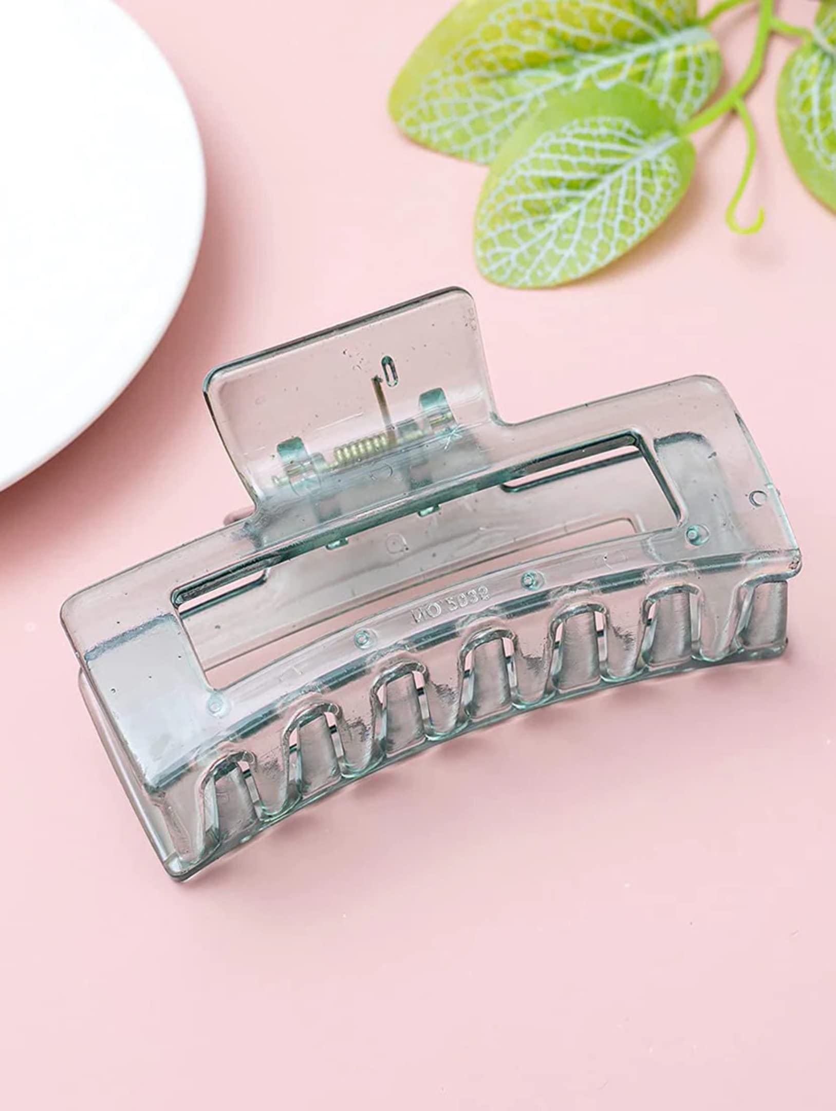Korean Style Big Hair Claw Clips for Women - 3 Pack Strong Hold Transparent Hair Clips for Thin, Thick & Curly Hair - Perfect for School, Work, Gym and Everyday Styling