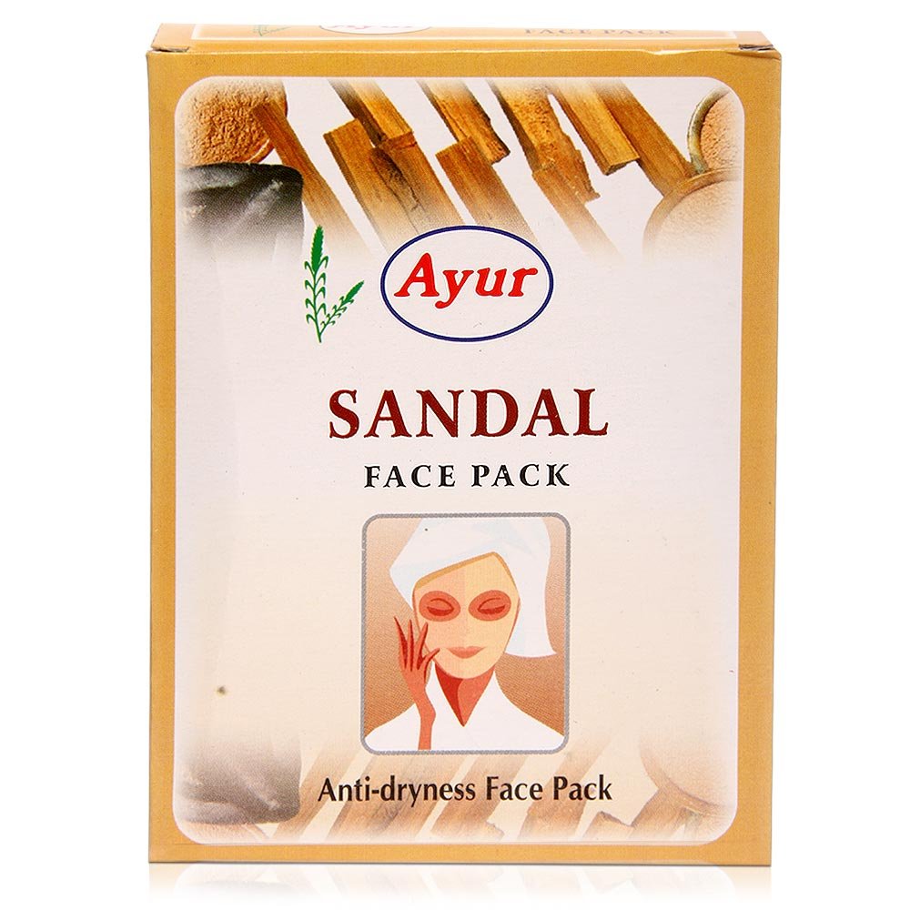Ayur Sandal Powder Face Pack 100g (2 Pack) - Natural Skin Brightening & Exfoliating Treatment for Glowing Complexion - Perfect for Daily Skincare & Spa Days