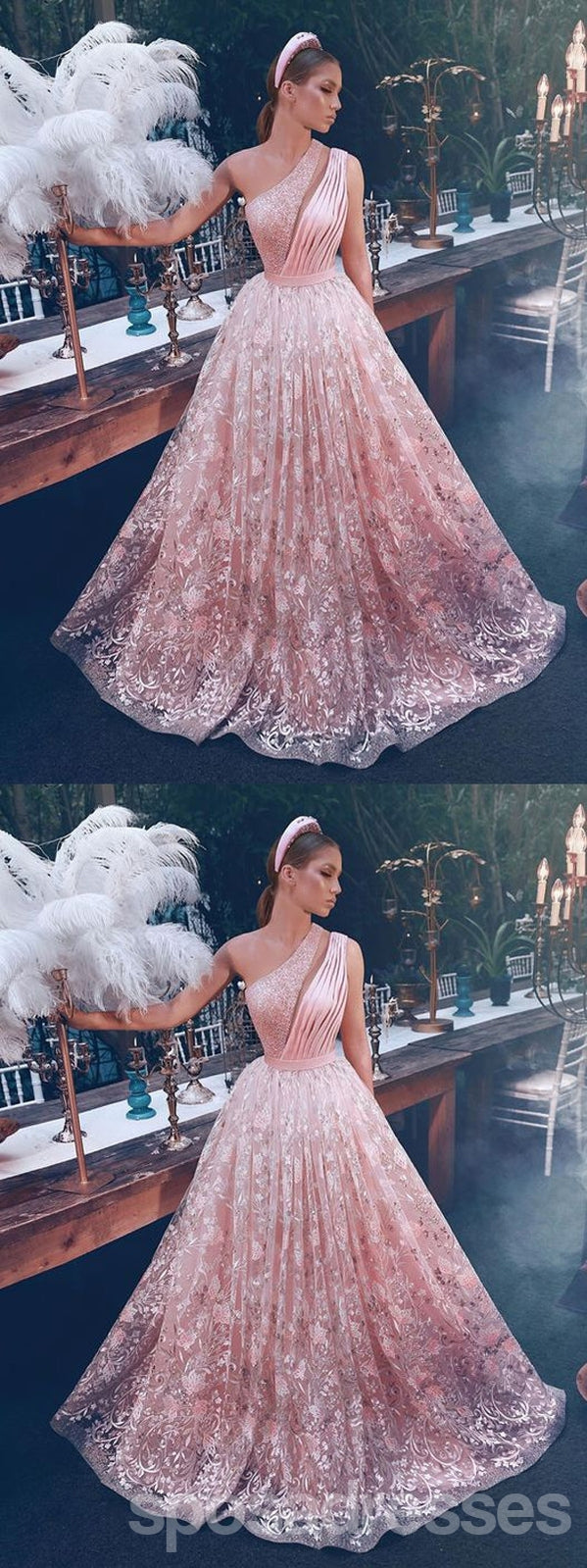 Elegant Pink One Shoulder A-Line Maxi Prom Dress for Women - Formal Evening Gown for Homecoming, Wedding, Party & Special Occasions