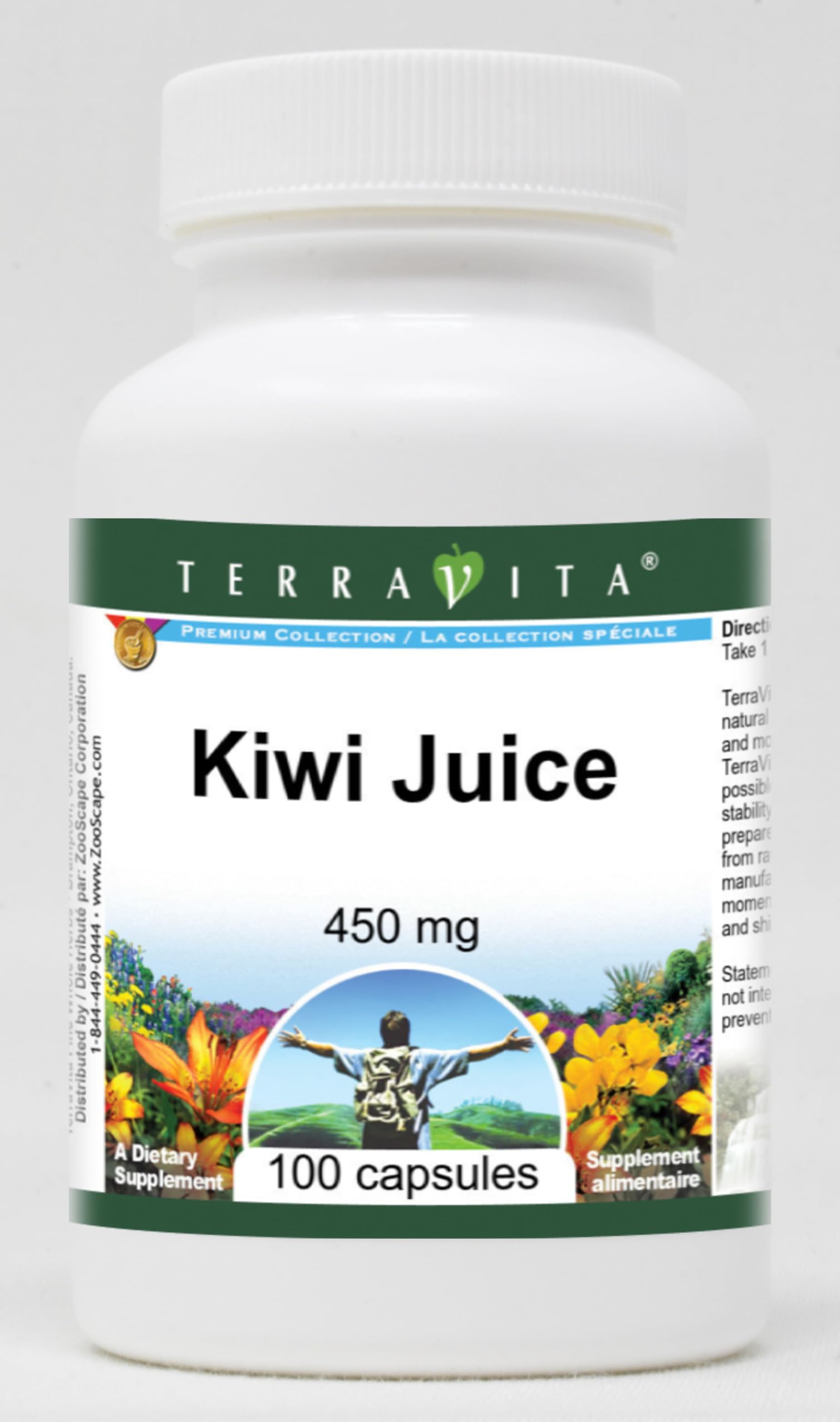 Kiwi Extract Supplement 450mg - 100 Capsules for Immune Support & Antioxidant Benefits | Natural Energy Booster for Daily Wellness | ZIN: 520632