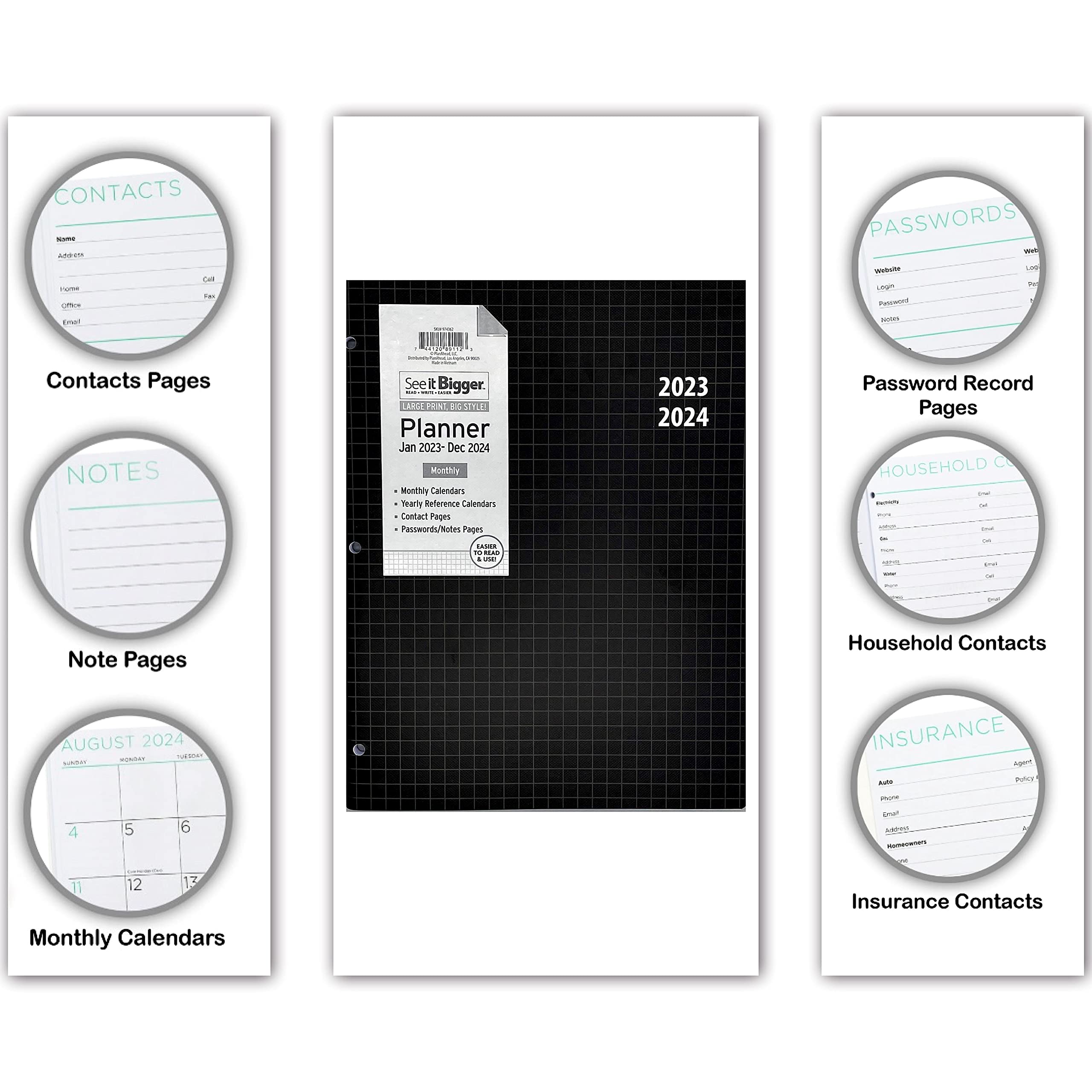 2025-2026 Monthly Planner Calendar - 2 Year Academic Planner for Home & Office (8.5x11 Inches) with Twin Ballpoint Pen - Perfect for Scheduling, Goal Setting & Productivity