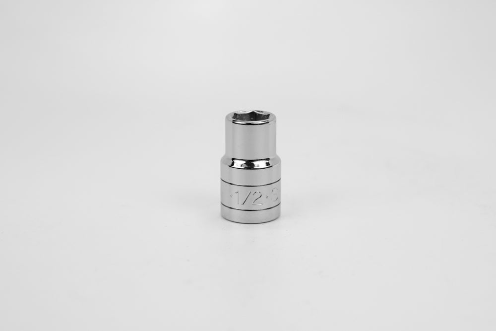 1/2 Inch Drive 6-Point Chrome Socket - Heavy Duty Standard Socket Set for Automotive, Machinery & DIY Repairs