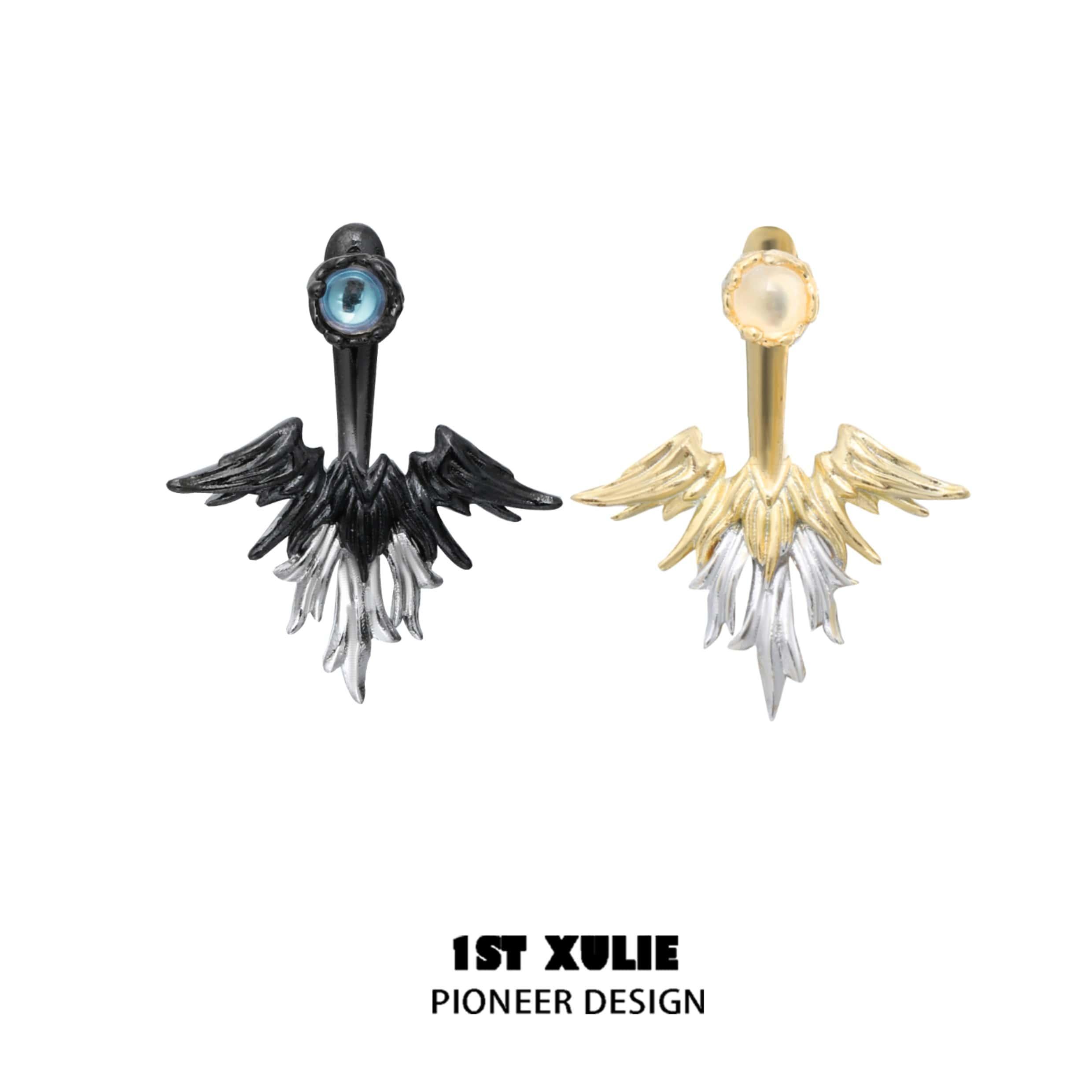 18K Gold Cherub Stud Earrings for Women - Angel Wing Earrings for Everyday Wear & Gift Giving - Hypoallergenic Luxury Jewelry