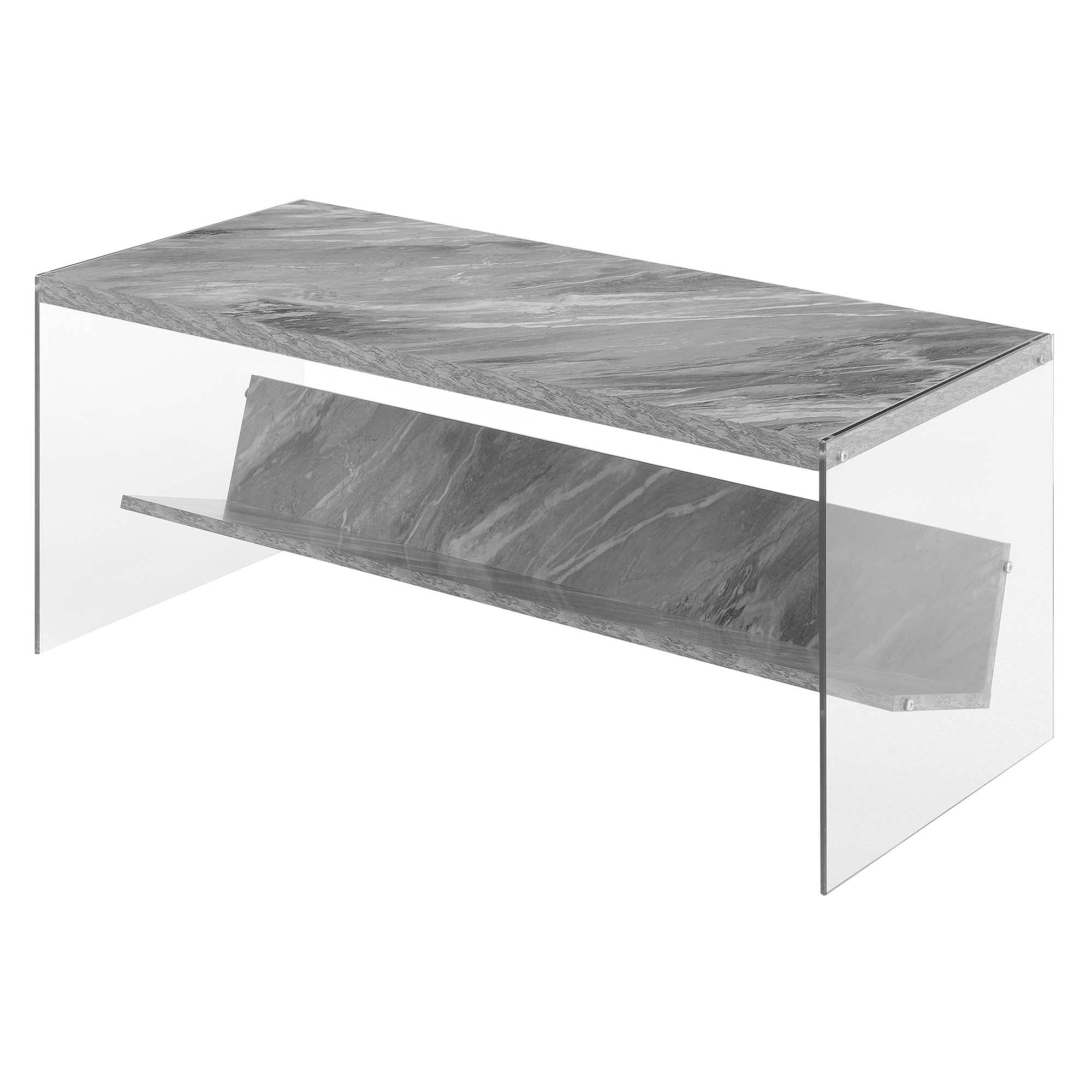 Modern SoHo Coffee Table with Shelf - Stylish Living Room Furniture for Small Spaces, Perfect for Apartments, Condos & Home Decor