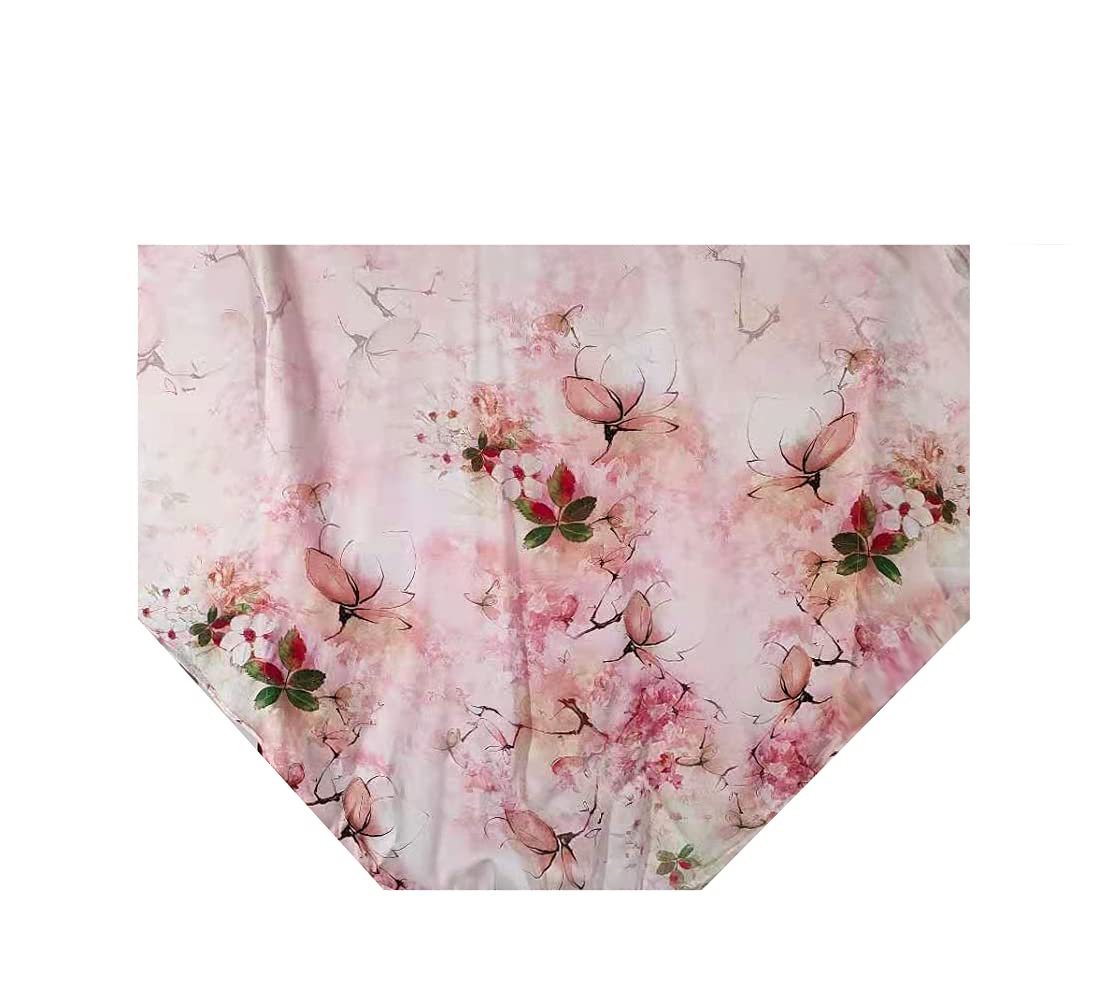 Luxury 100% Silk Pajamas for Women | Floral Print Silk Kimono Robe & Bathrobe with Doll Sleeves | Perfect for Spa Days, Bridal Showers & Relaxing at Home