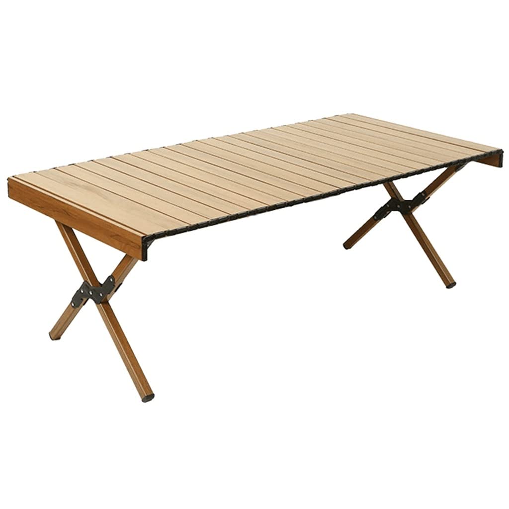 Premium Aluminum Alloy Folding Table - Portable Outdoor Picnic, Camping, BBQ & Dining Table (90x60x45cm, Brown) | Compact & Lightweight for Backyard, Beach, Tailgating & RV Trips