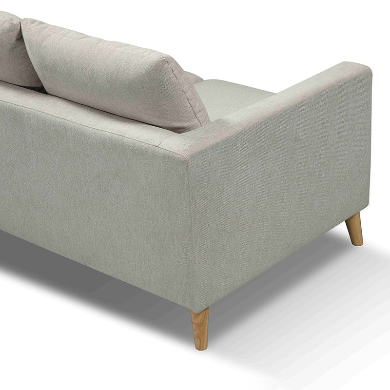DELLAN 3-Seater Light Cream Sofa with Natural Oak Legs - Perfect for Living Room, Lounge & Modern Home Decor