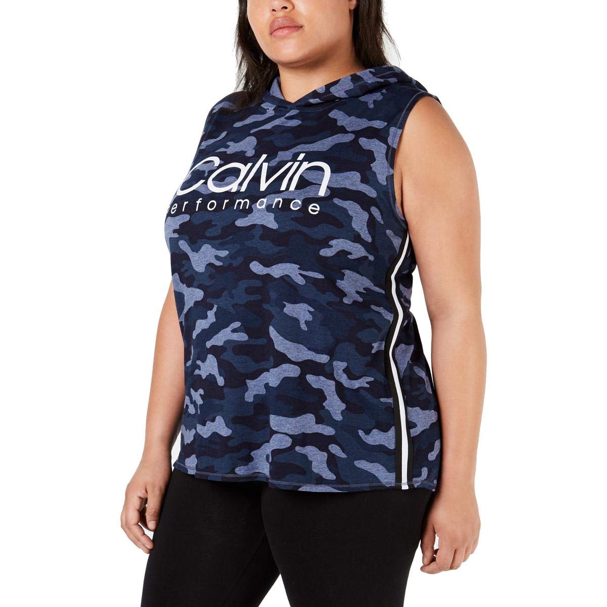 Calvin Klein Women's Plus Size Performance Workout Hoodie & Tank Top Set - Navy 3X | Gym, Yoga & Running Activewear for Women