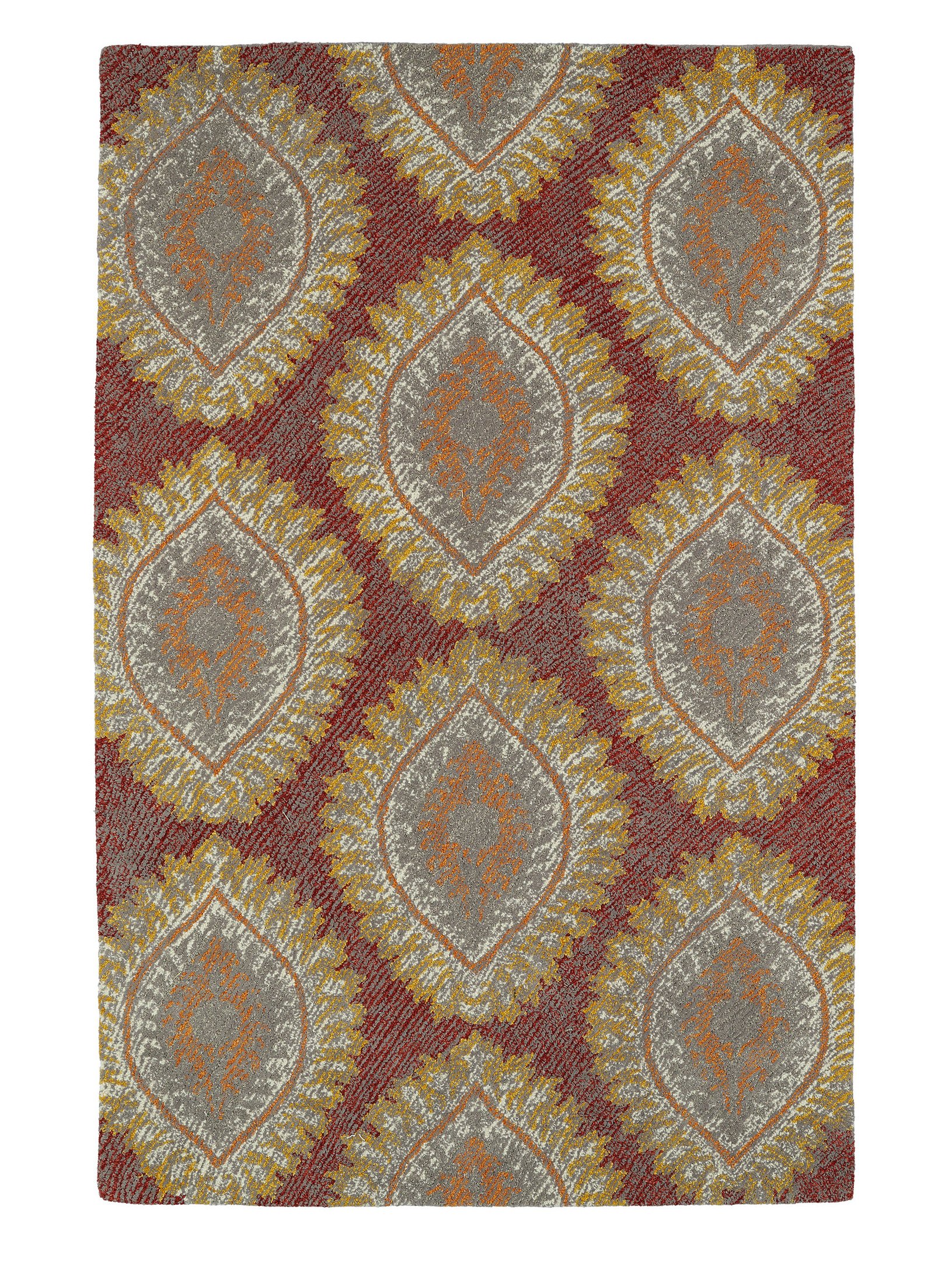 Kaleen Rugs Montage Collection MTG08-25 Red Hand Tufted Wool Area Rug 5' x 7'9