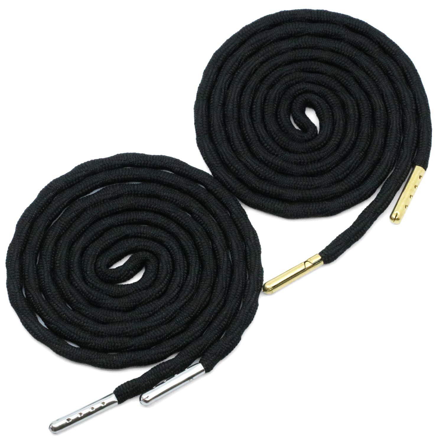 YJRVFINE 2-Pair Non-Slip Thick Round Hiking Boot Laces with Metal Tips - Durable Shoelaces for Outdoor Hiking, Work Boots & Winter Shoes