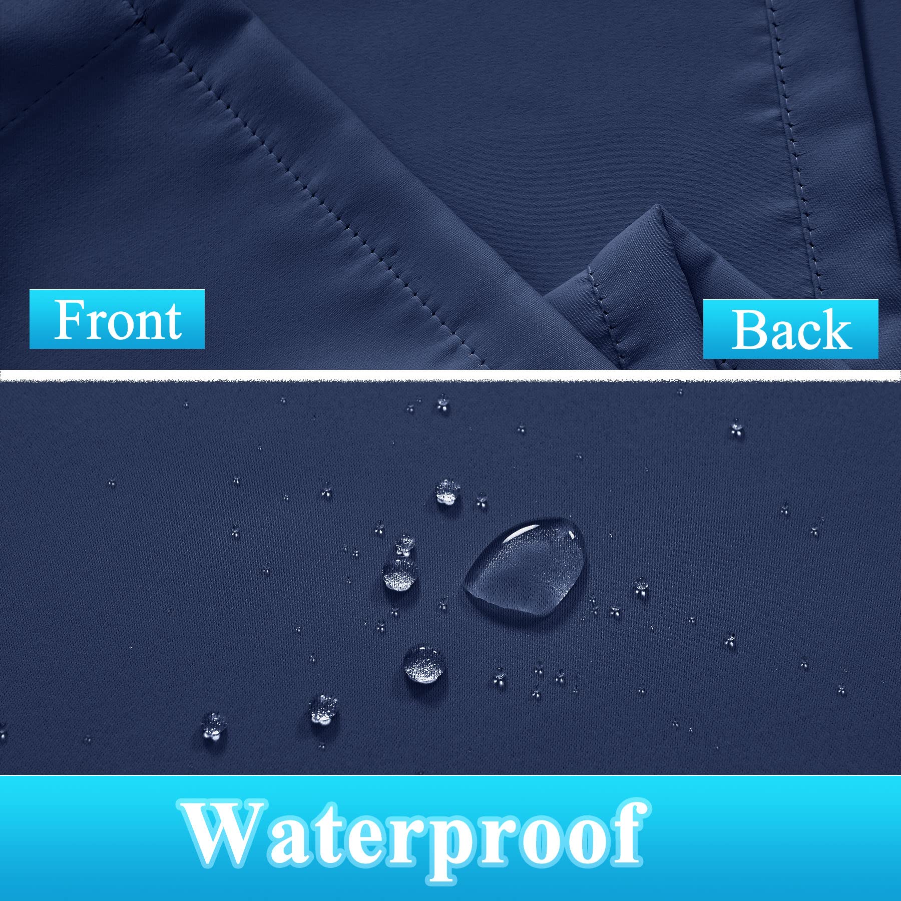 Frelement Extra Wide Outdoor Curtains - Windproof & Privacy Protection - Rustproof Grommet Drapes for Gazebo, Pergola, Patio (Navy, 120