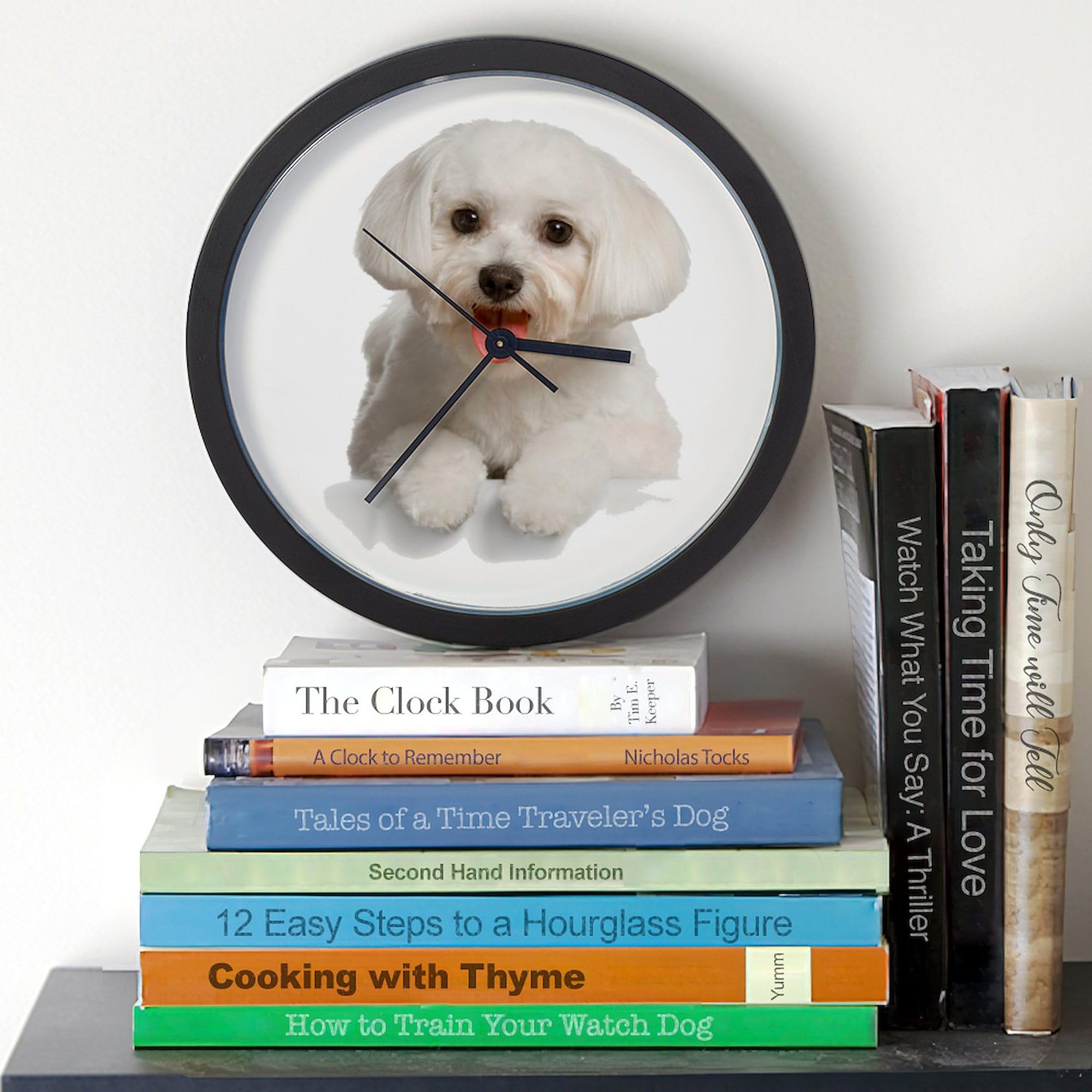 Bichon Frise 10 Inch Wall Clock - Decorative Round Silent Non-Ticking Clock for Living Room, Kitchen, Office, Bedroom & Home Decor - Perfect Gift for Dog Lovers & Pet Owners