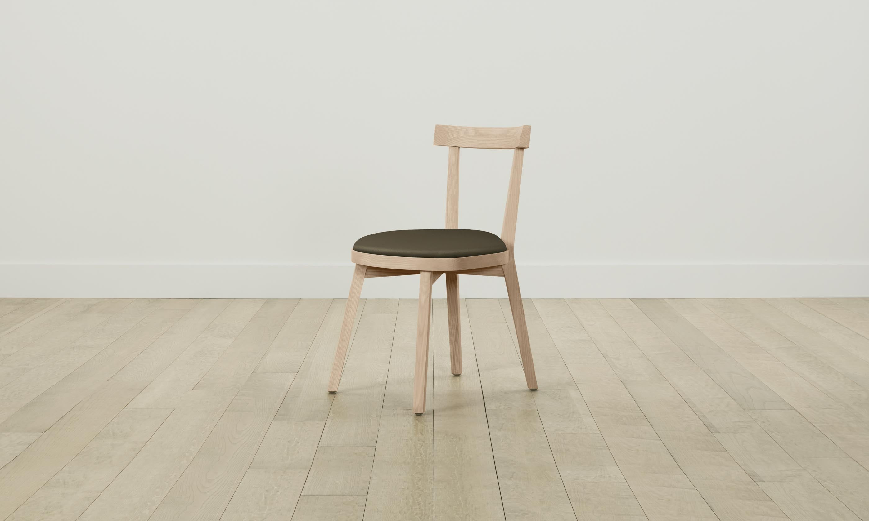Allen Dining Chair - Premium Pebbled Leather Upholstery in Truffle Brown - Perfect for Modern Dining Rooms & Kitchen Breakfast Nooks