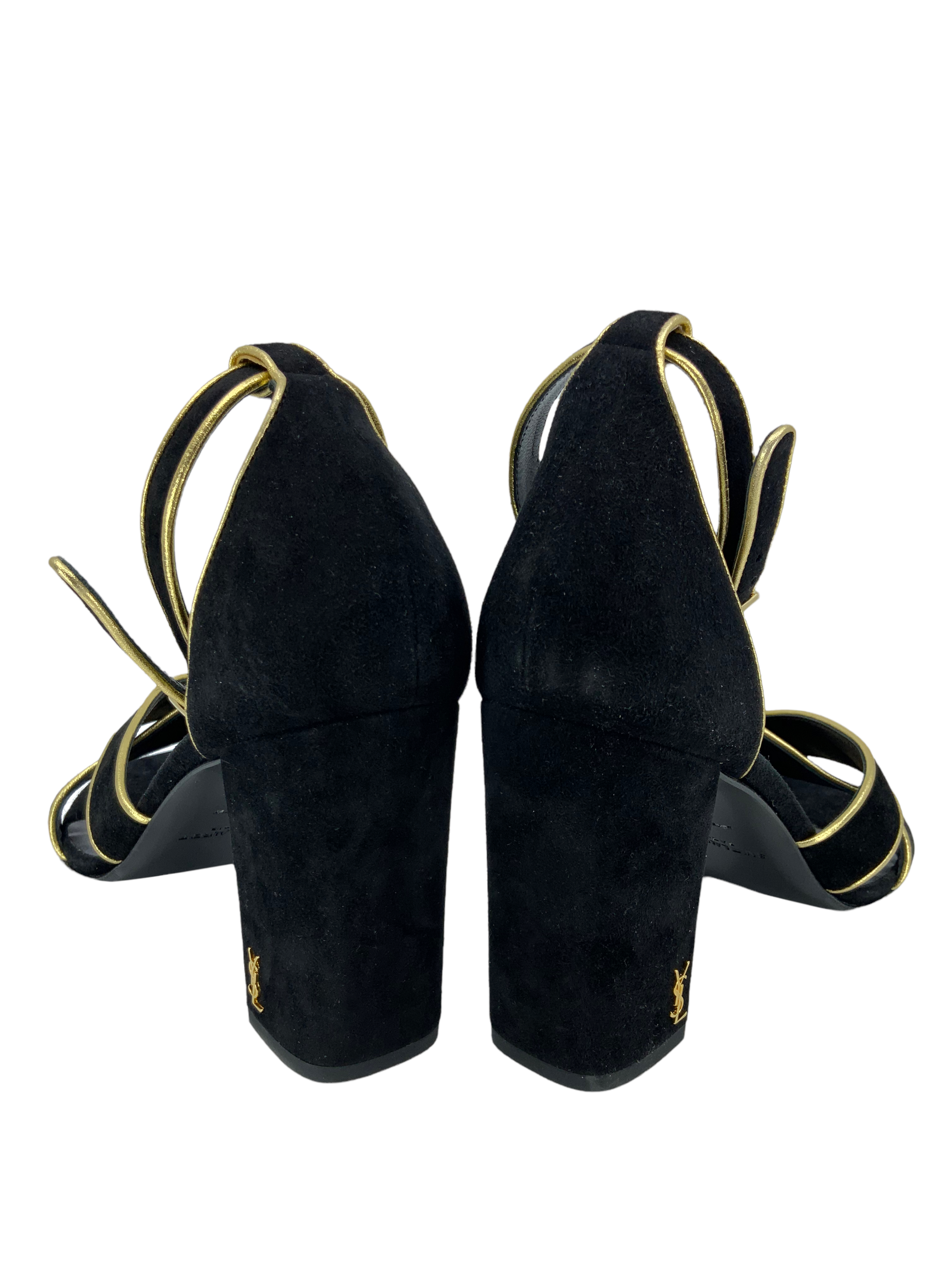 Saint Laurent Suede Ankle Strap Sandals for Women - Size 8 | Luxury Designer Shoes for Summer, Weddings & Special Occasions