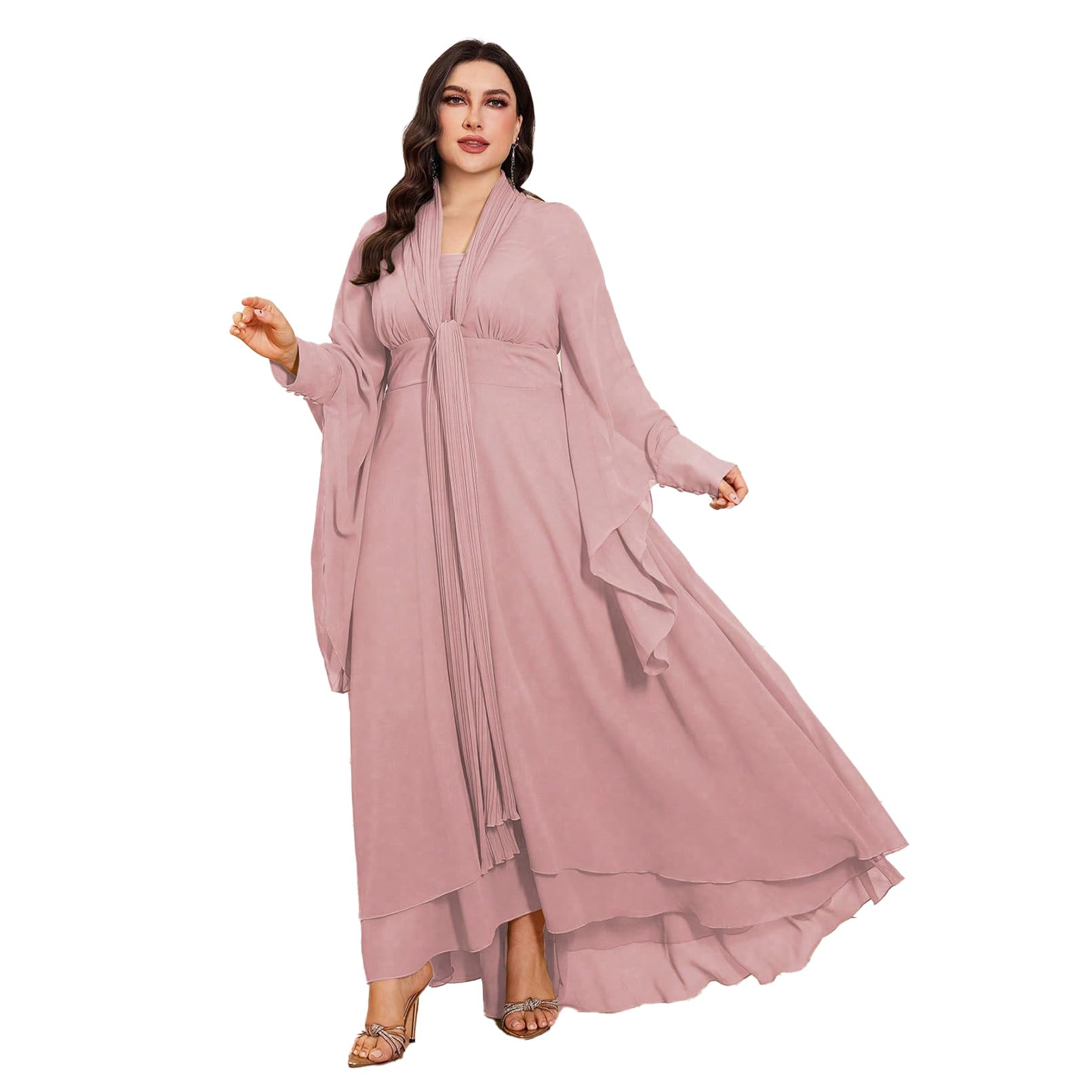 TOLEEN Plus Size Women's Dresses - Elegant Pagoda Sleeve Casual & Cocktail Maxi Dresses for Summer Weddings, Bridesmaids & Beach Vacations