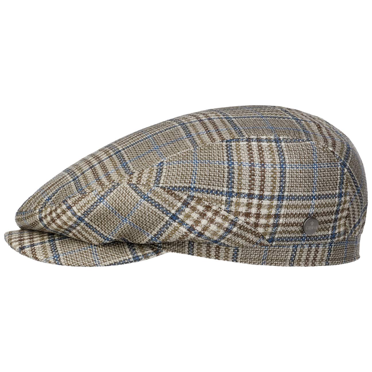 Lierys Glencheck Driver Flat Cap - Classic Wool Newsboy Hat for Men | Perfect for Driving, Golf, and Casual Outfits