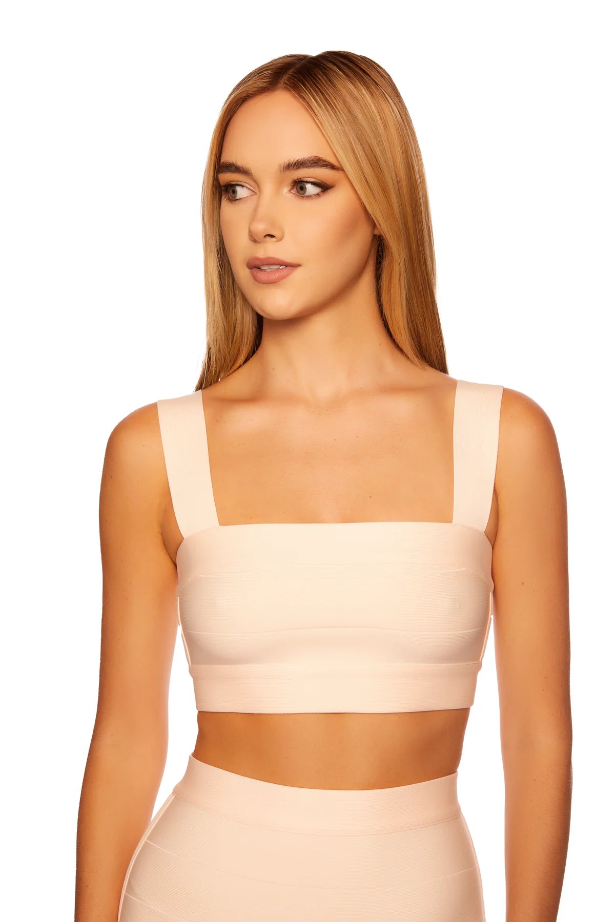 Nude Wide Bandage Stap Crop Top - Comfortable & Stylish for Casual Wear, Parties, and Everyday Outfits
