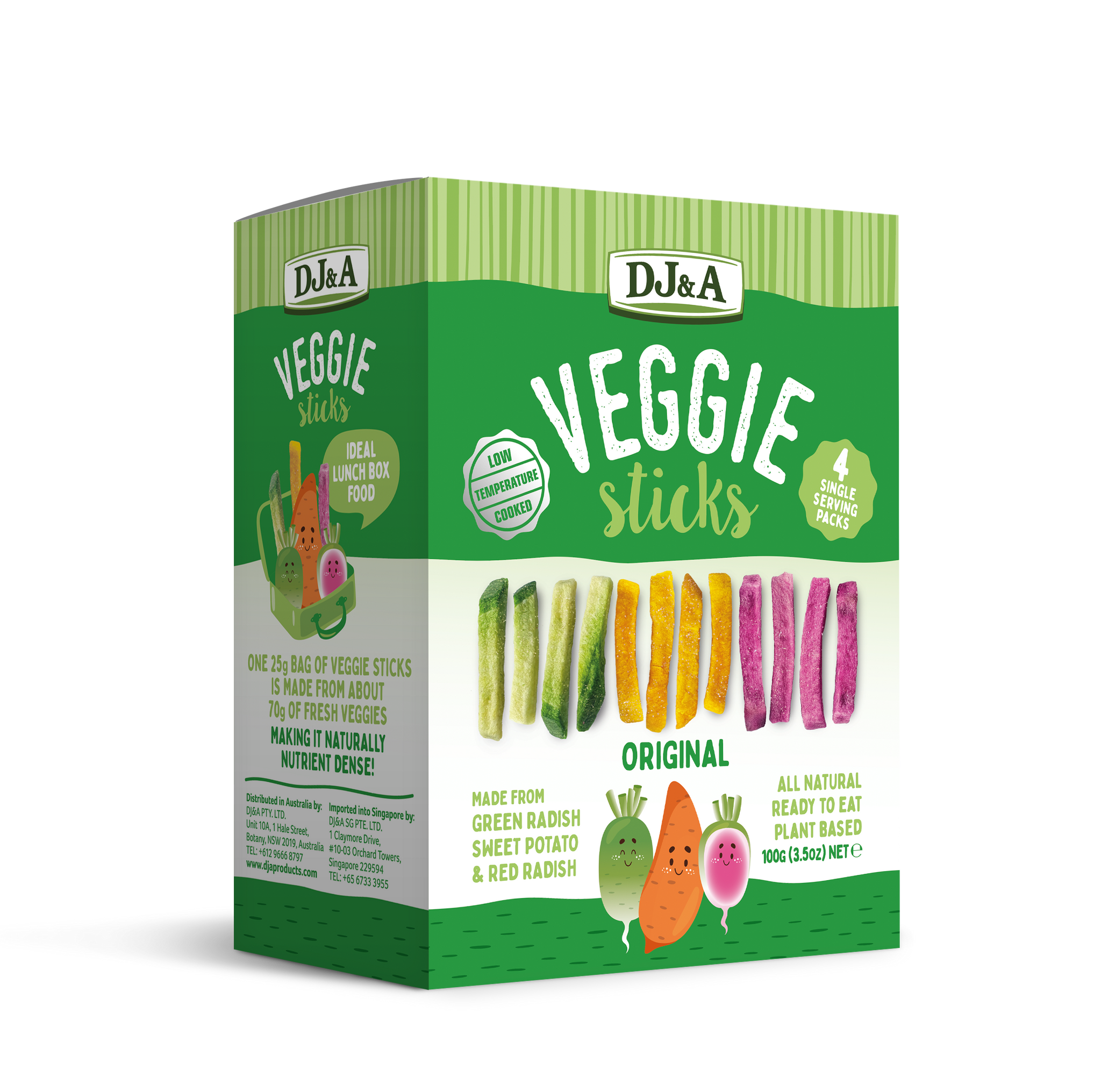 DJandJ Veggie Sticks Original Multi Pack - Crunchy Healthy Snacks for Kids & Adults - Perfect for School Lunches, Office Snacks & On-the-Go Nutrition