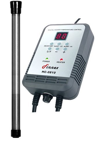 Finnex Digital Aquarium Heater Controller - 300W Titanium Tube for Fish Tank, Saltwater & Freshwater - Precise Temperature Control for Tropical Fish, Reef Tanks & Aquatic Pets