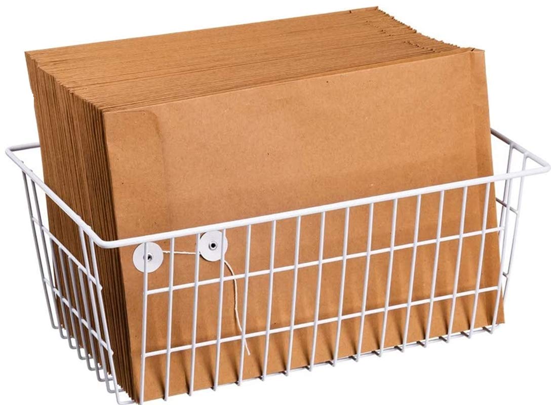 Metal Wire Storage Baskets Set of 3 - Freezer & Pantry Organizer Bins for Kitchen, Cabinet, Bathroom | Durable Stackable Storage Solution for Food, Toiletries & Household Items