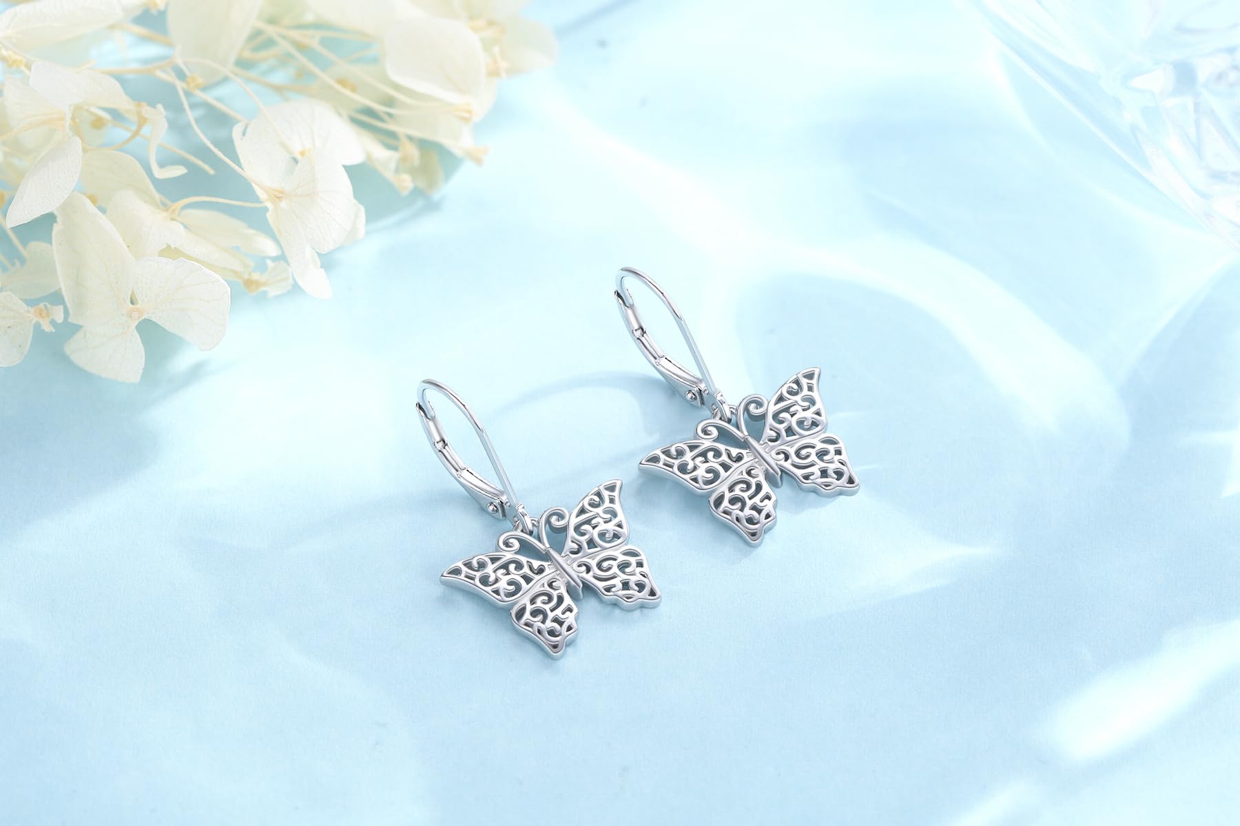 925 Sterling Silver Butterfly Hoop Earrings for Women - Elegant Dainty Jewelry Gift for Her, Girls, Teens | Perfect for Everyday Wear, Date Night, Birthday & Anniversary Gifts