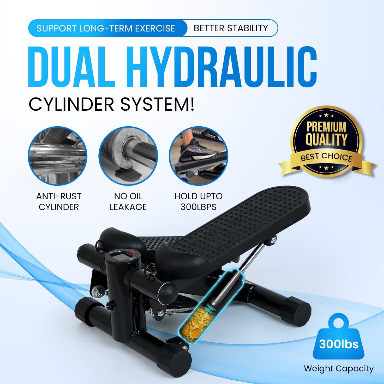 Best Mini Stepper with Resistance Bands for Home Workouts - Compact Stair Stepper Exercise Machine for Cardio & Toning | Perfect for Small Spaces, Office & Apartment Fitness