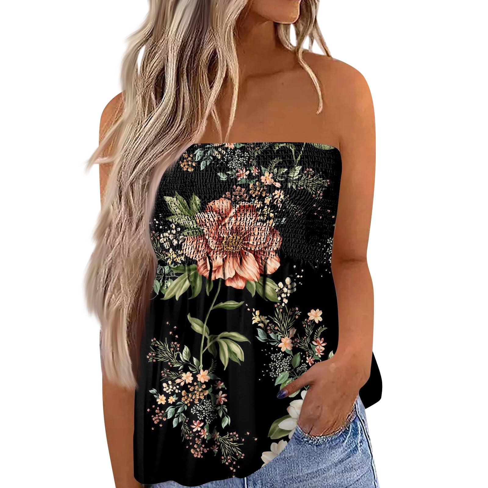 Women's One Shoulder Tube Tops - Slim Fit Strapless Bandeau Tunic, Sexy Sleeveless Crop Top for Summer | Perfect for Beach, Party & Casual Outfits