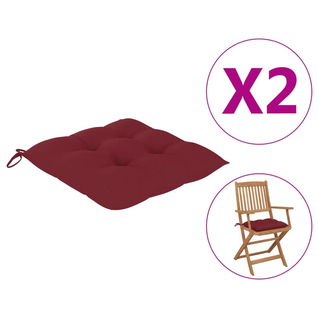Premium 2-Piece Wine Red Patio Swing Cushions 15.7