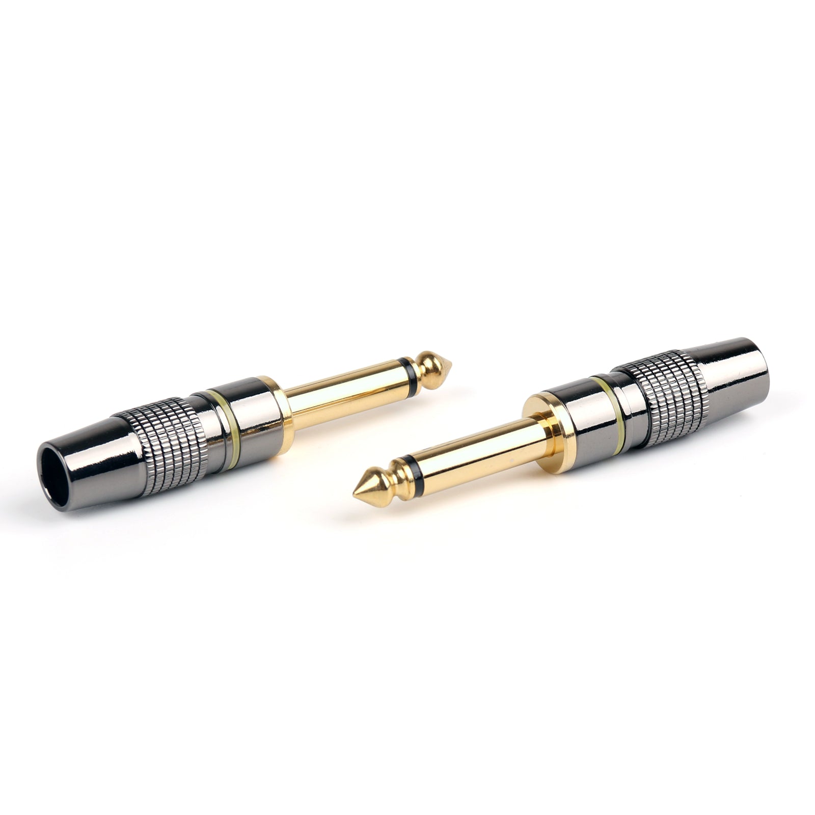 10 Pcs High-Quality 6.3mm (1/4 Inch) Copper Mono Jack Plug Connectors for Soldering - Perfect for Guitar Cables, Audio Equipment, and DIY Electronics Projects