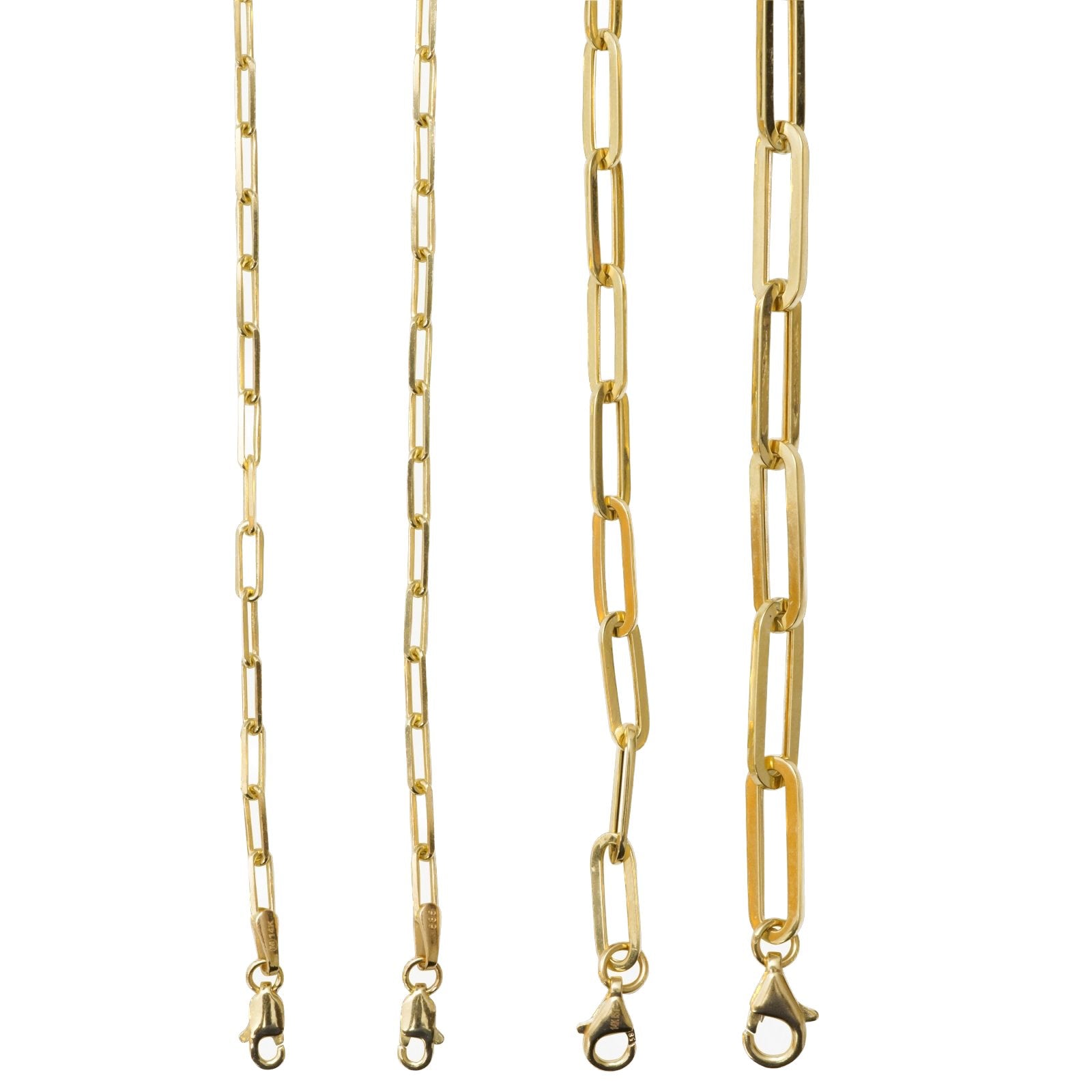 14k Yellow Gold Paperclip Chain Necklace - Classic Dainty Minimalist Jewelry for Women, Perfect for Everyday Wear, Layering & Gift Giving