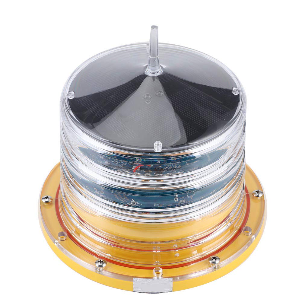 Voemko Solar LED Boat Navigation Light - Waterproof Marine Safety Beacon for Docks, Barges & Boats | 360° All-Round Visibility for Night Sailing, Fishing & Water Activities