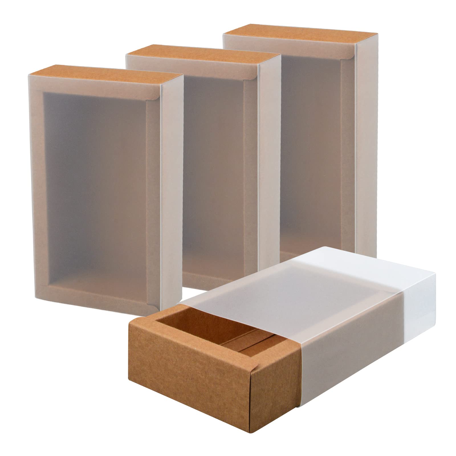 12pc Kraft Gift Boxes with PVC Window for Jewelry & Wedding Gifts
