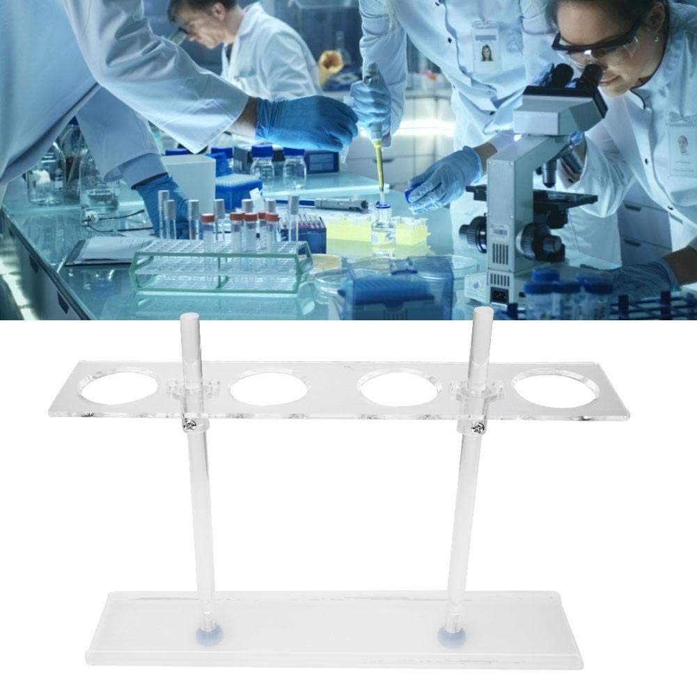 GLOGLOW Adjustable 4-Hole Glass Funnel Stand - Laboratory Test Tube Rack & Funnel Holder for Organic Chemistry Experiments - Perfect for Lab Fixing, Distillation, and Liquid Transfer Applications