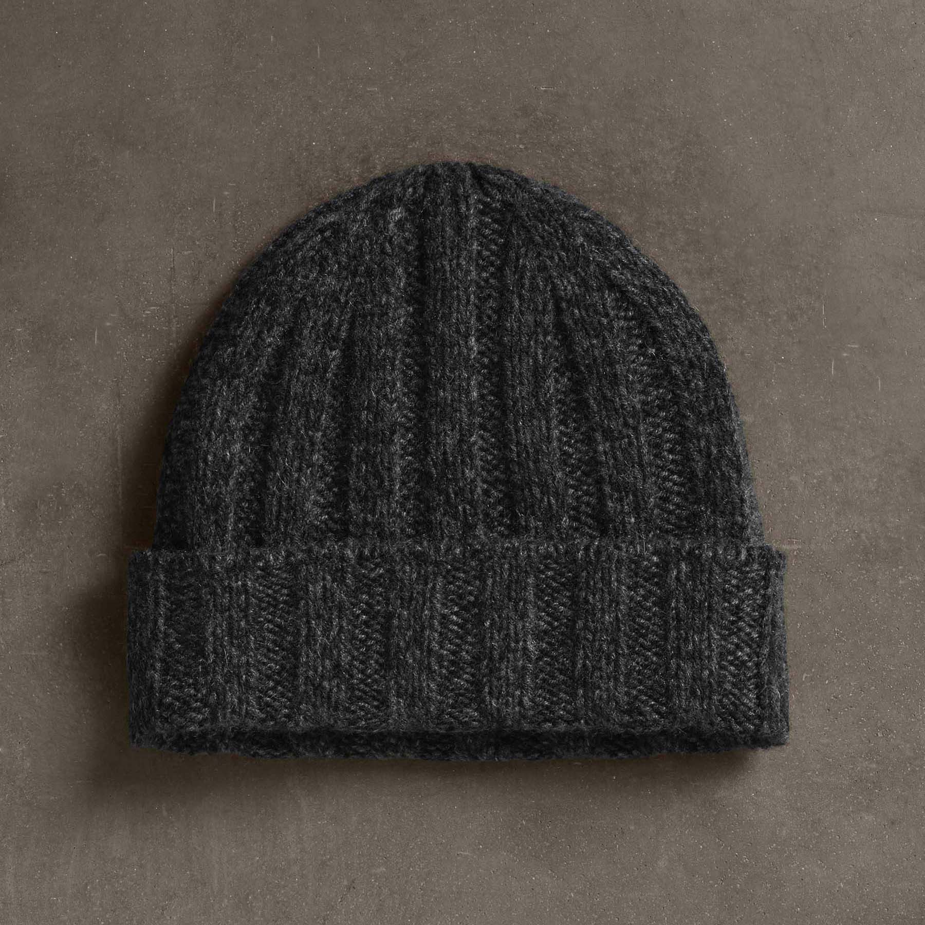 Premium Cashmere Marled Beanie - Soft & Warm Winter Hat for Men & Women - Charcoal Marl Knit Beanie for Cold Weather & Outdoor Activities