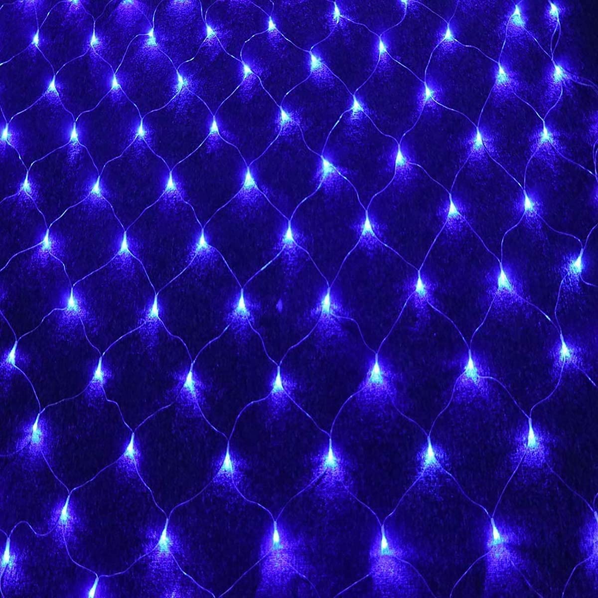 Solar Powered 204 LED Net Mesh String Lights - Waterproof 8 Modes Outdoor/Indoor Christmas Decorations for Tree, Wedding, Window Wall, Sweetheart Table, Camping & Beach (Blue) | Perfect for Holiday Lighting, Garden Parties & Romantic Ambiance