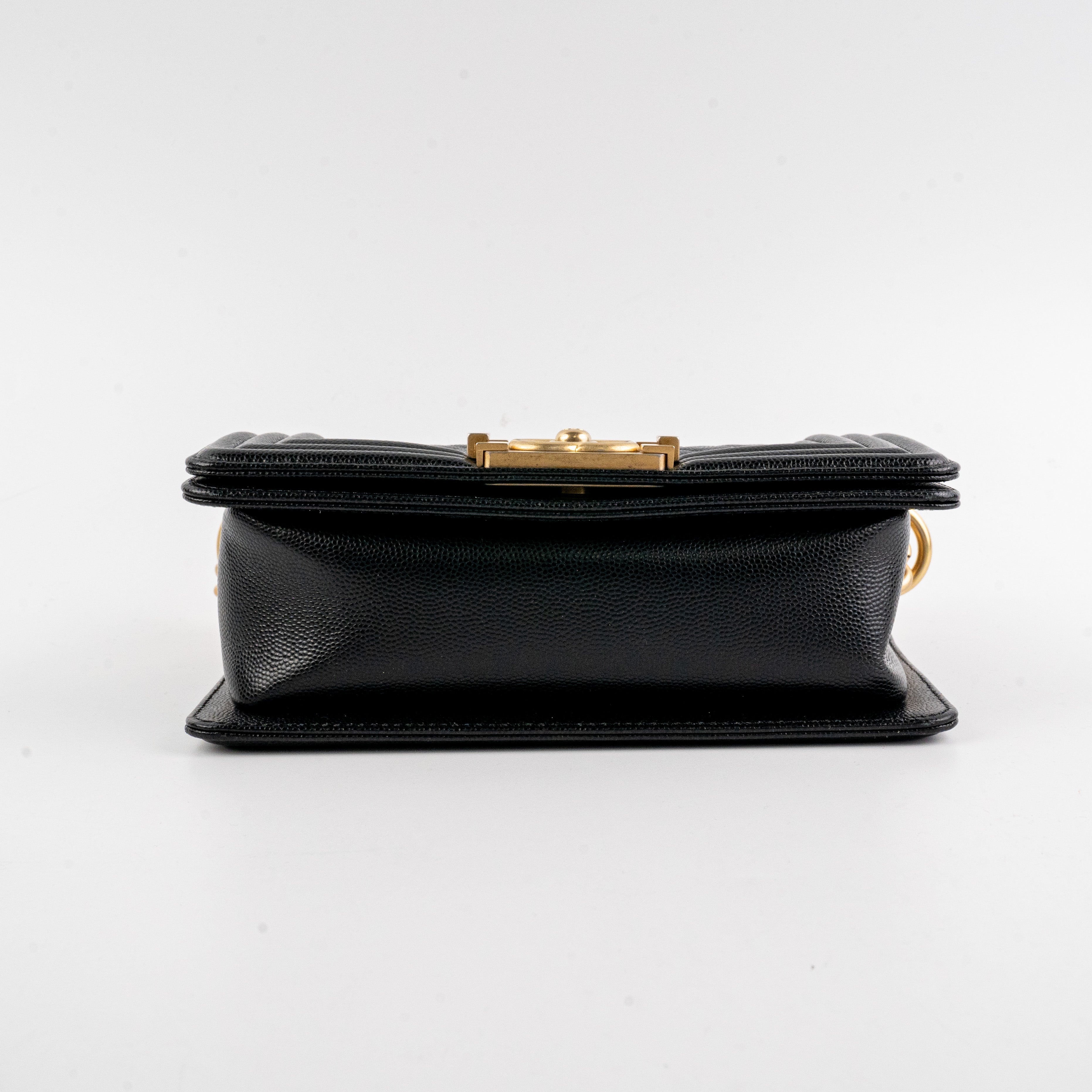 Chanel Caviar Small Black Boy Bag with Gold Hardware - Luxury Crossbody Bag for Women, Perfect for Parties & Evening Events