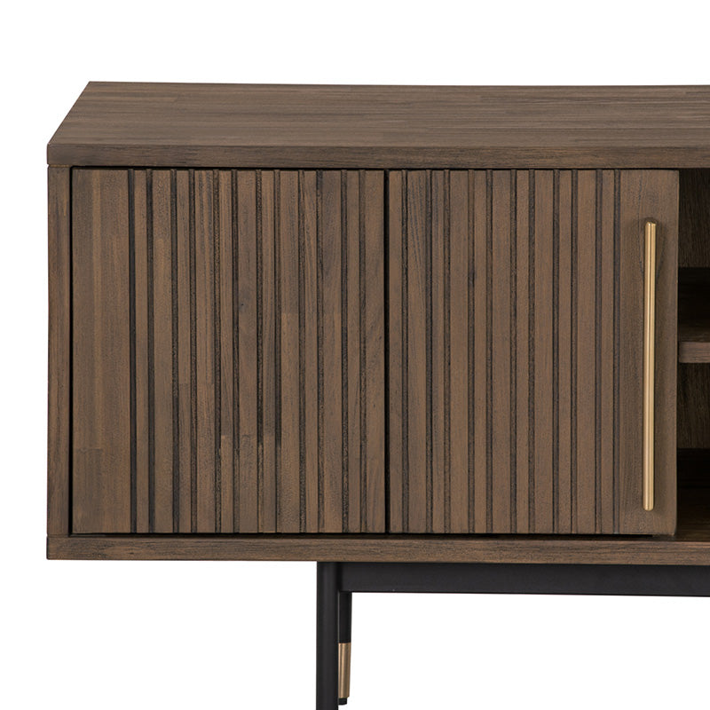 Solid Acacia Wood TV Stand 200cm - Hamilton Entertainment Unit in Toffee Color | Perfect for Living Room & Home Theater Setup