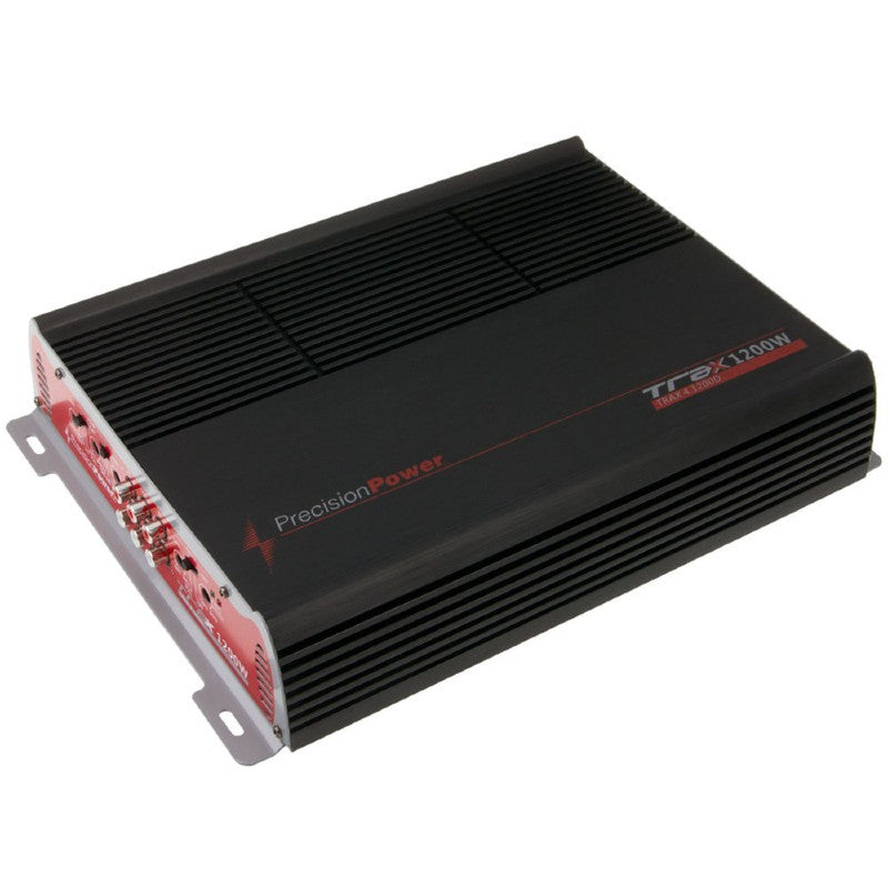 Precision Power TRAX4.1200D 1200W Max (600W RMS) 4-Channel Class D Car Amplifier - 2 Ohm Stable for High-Performance Car Audio Systems | Perfect for Car Stereo Upgrades, Bass Boost, and Enhanced Sound Quality