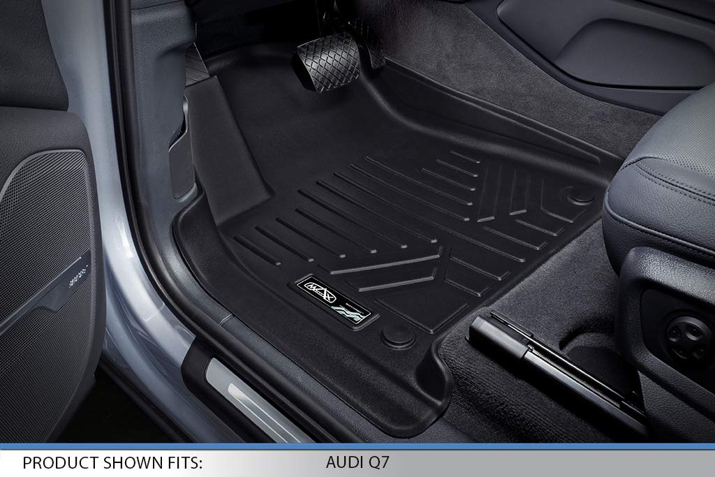 MAXLINER Custom Fit All-Weather Floor Mats for 2017-2022 Audi Q7 & 2019-2022 Audi Q8 | 2 Row Premium Car Floor Liners Set in Black | Perfect for Daily Commute, Road Trips & Family Protection