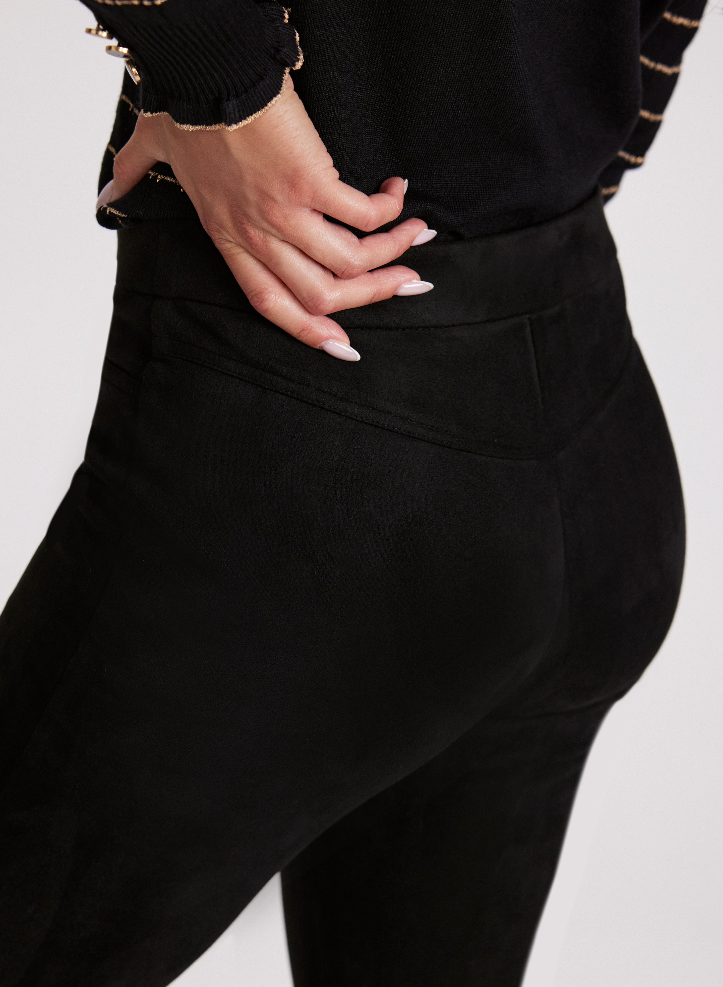Faux Suede Chloe Leggings for Women - High Waisted Stretchy Yoga Pants - Comfortable & Stylish for Workout, Lounge & Everyday Wear