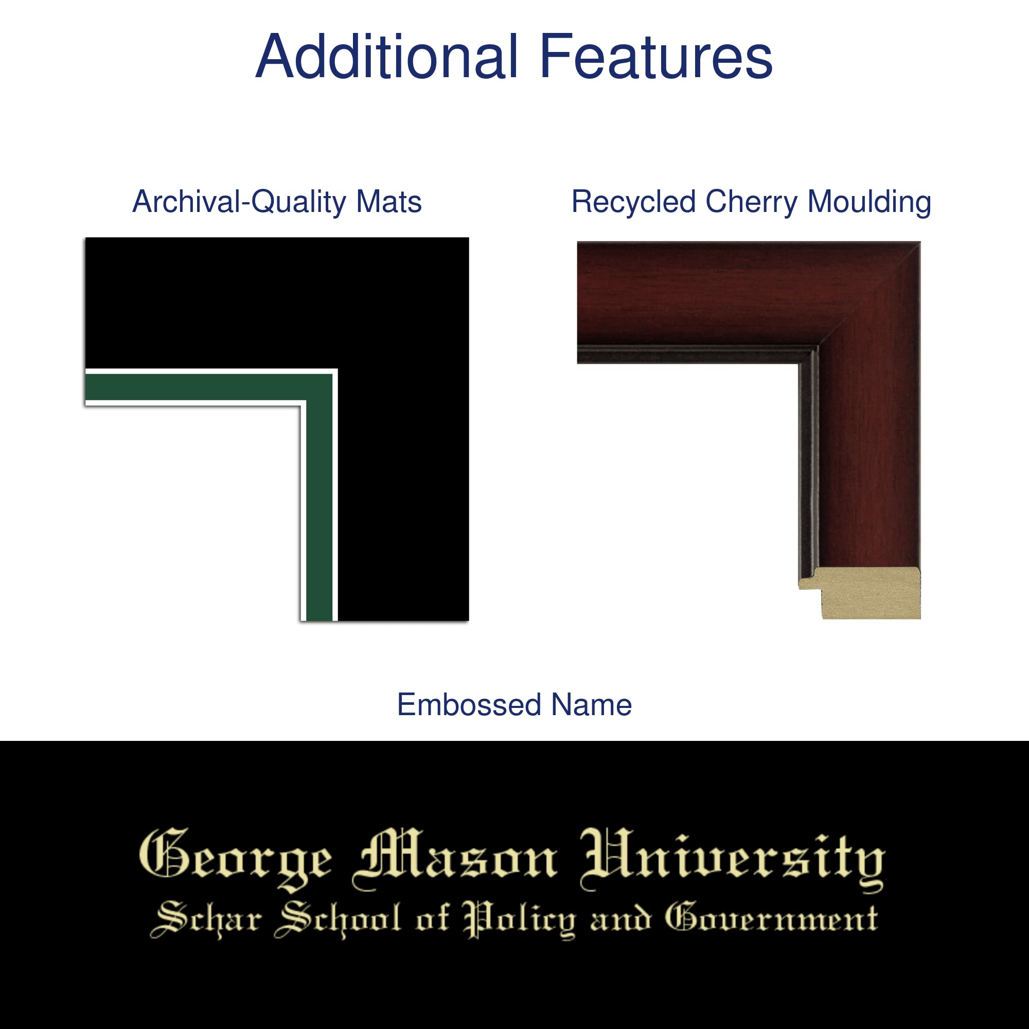 George Mason University Schar School of Policy and Government Diploma Frame 10x14 Inches - Gold Embossed Display for Bachelor's, Master's & PhD Degrees - Perfect for Graduation Gifts & Office Decor