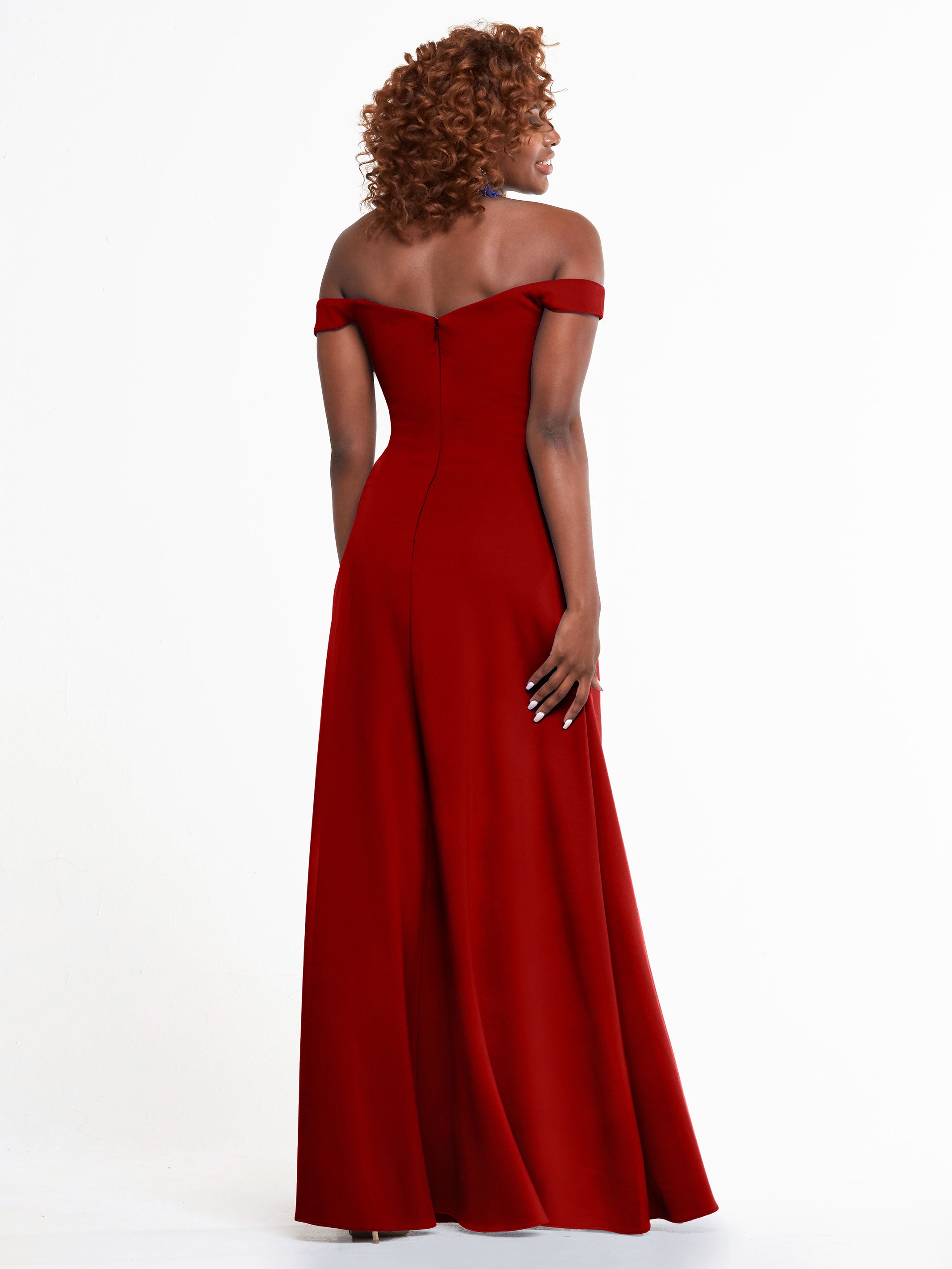 Elegant A-Line Double Knit Bridesmaid Dress with Off-the-Shoulder Straps - Perfect for Weddings, Formal Events & Special Occasions