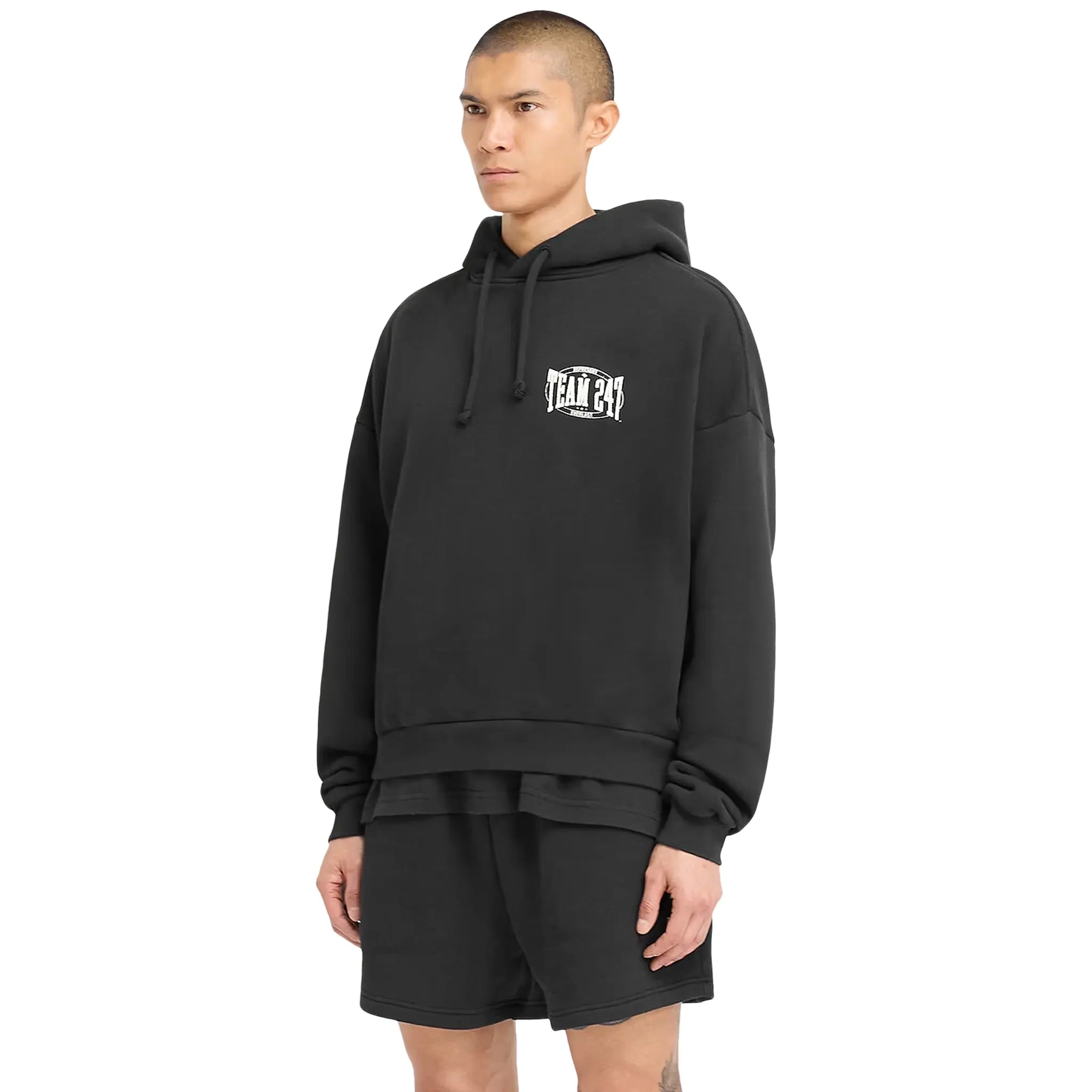 Represent 247 X Everlast Training Camp Boxy Off Black Hoodie - Men's Streetwear Pullover for Gym, Boxing & Urban Fashion