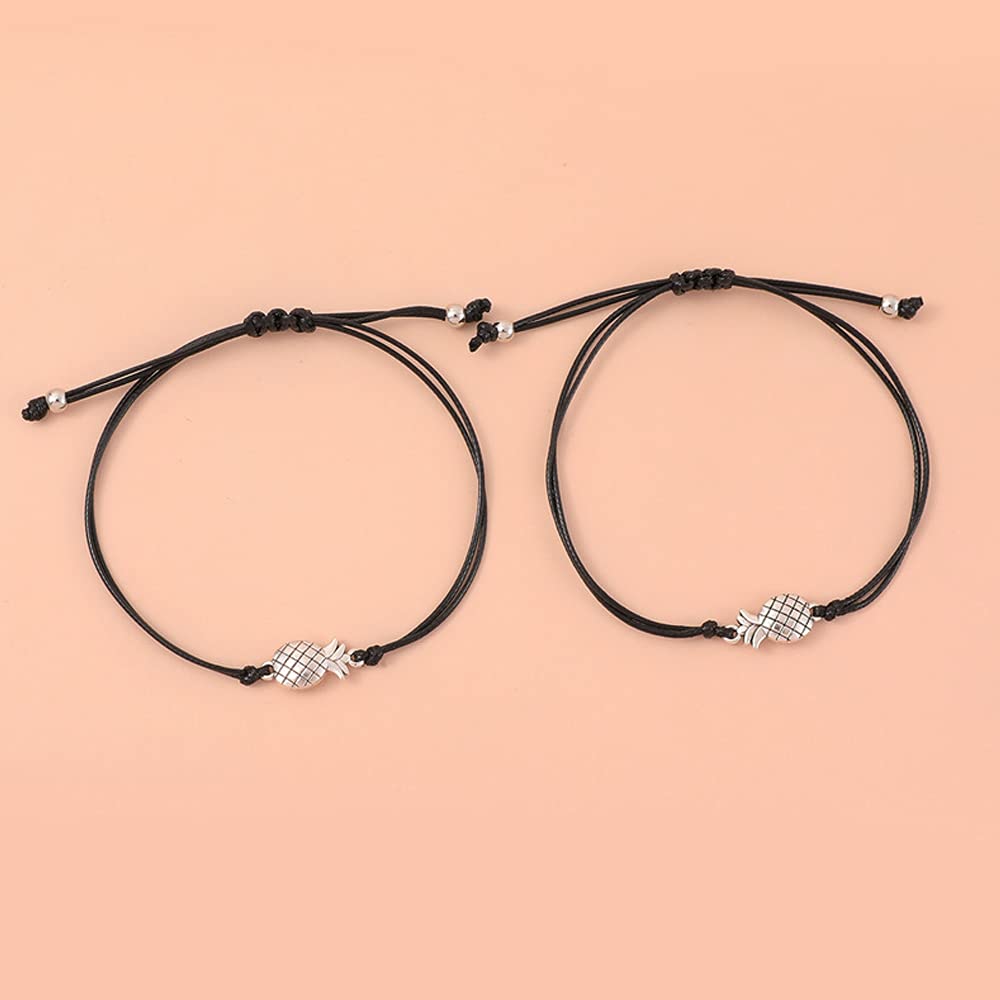 Long Distance Friendship Bracelets for Women & Couples - Pinky Promise Matching Bracelets Set of 2 with Message Card | Best Friend Gifts, Anniversary Present, Sister Jewelry for Birthdays & Special Occasions